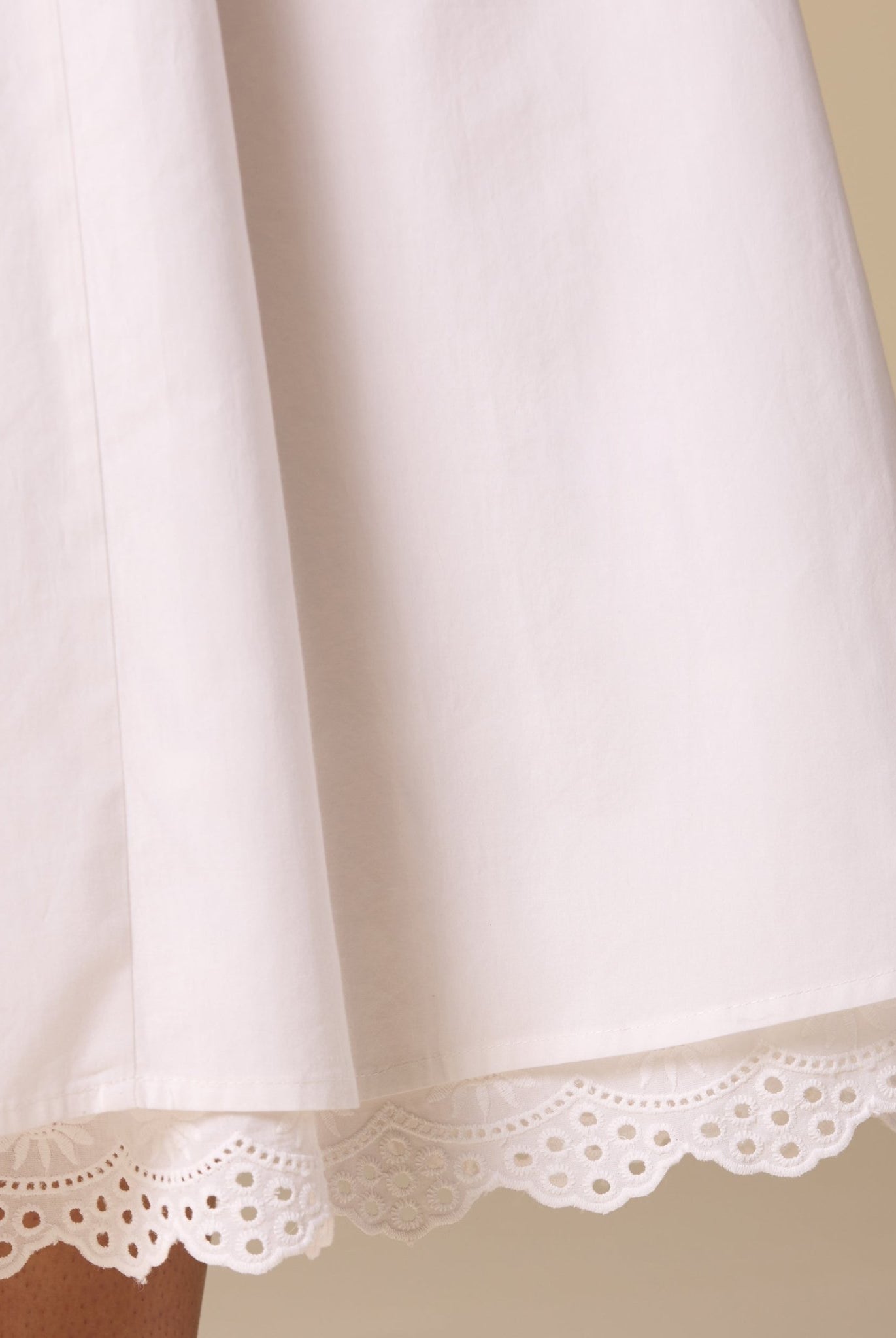 White Cotton Printed Lace Trim Halter Midi Dress - shopaleena