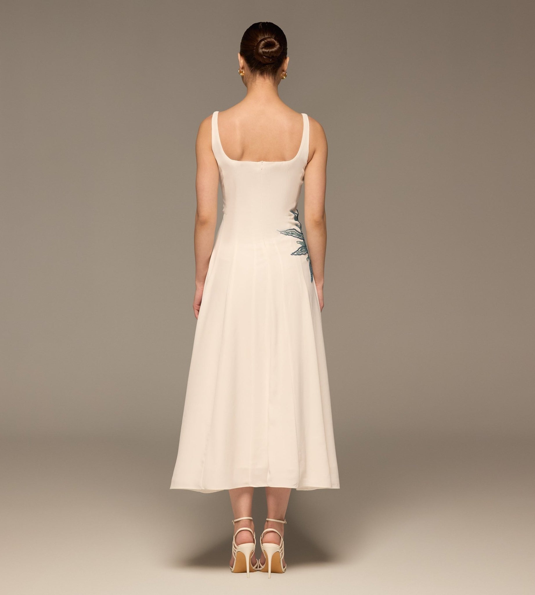 White Crepe Spaghetti Strap Maxi - shopaleena