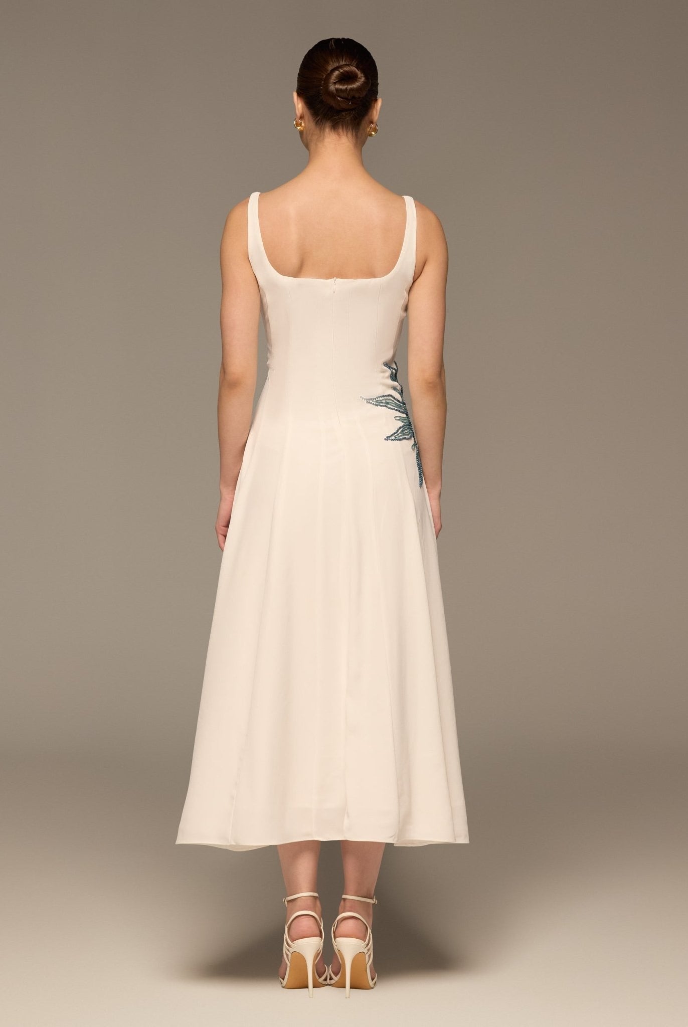 White Crepe Spaghetti Strap Maxi - shopaleena