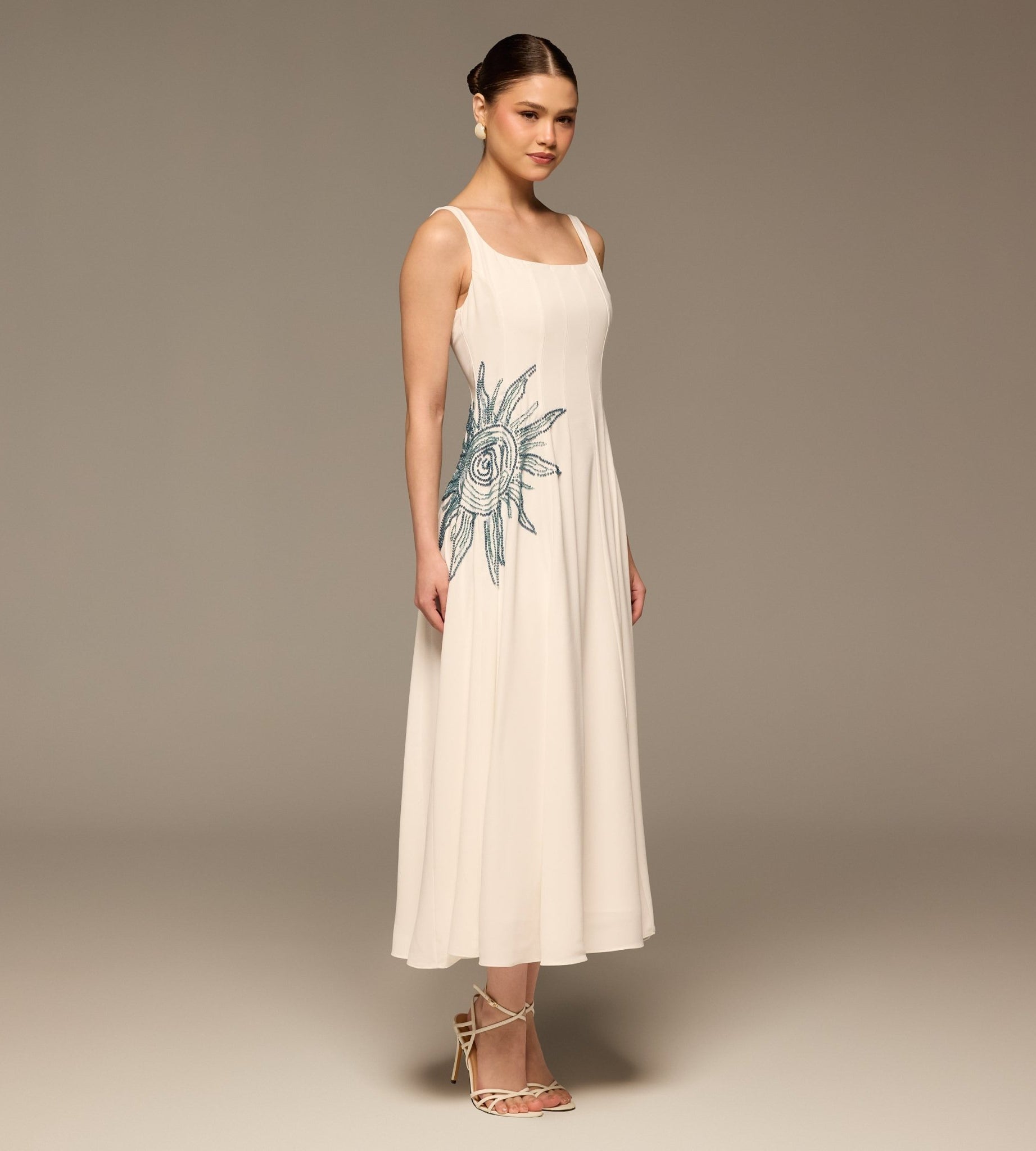 White Crepe Spaghetti Strap Maxi - shopaleena