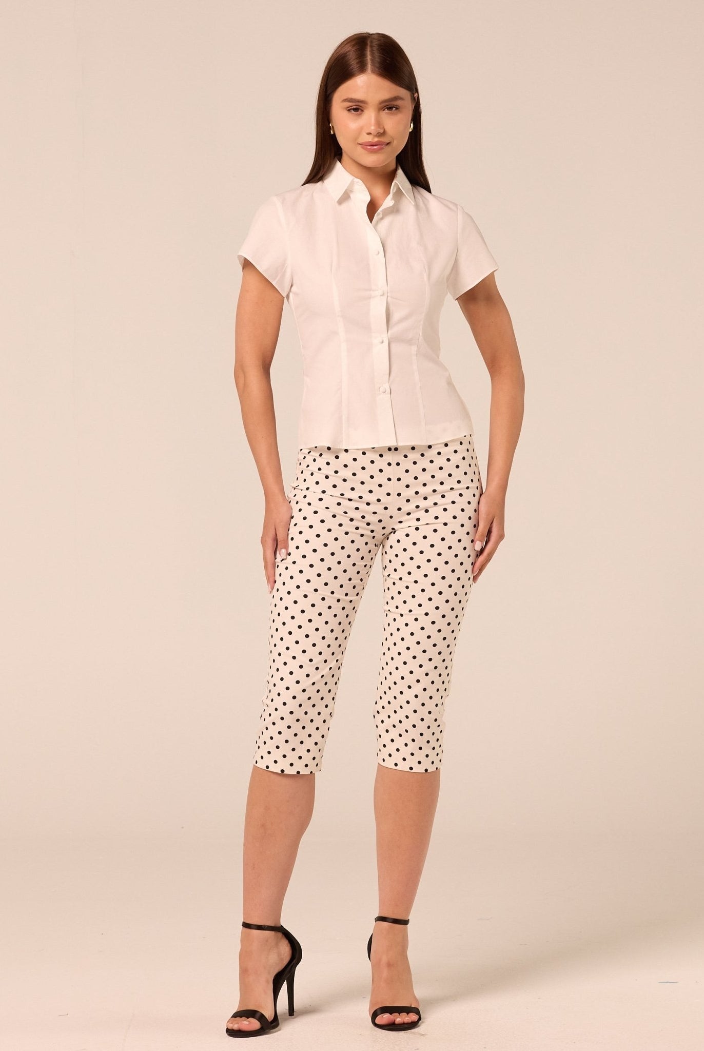 White Cropped Poplin Shirt - shopaleena