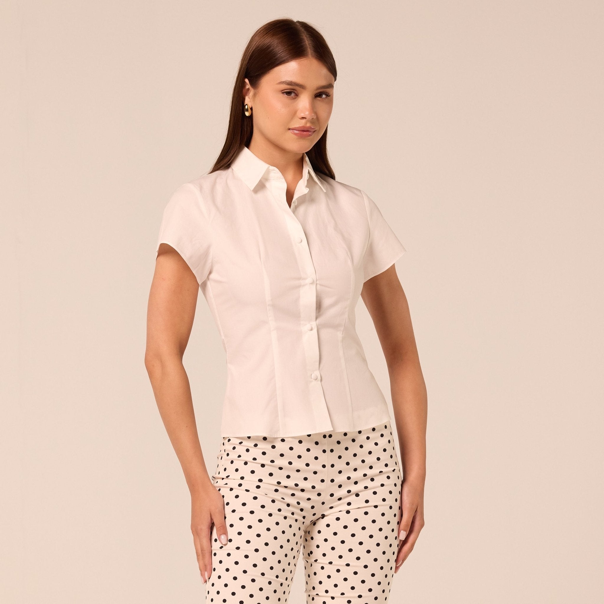 White Cropped Poplin Shirt - shopaleena