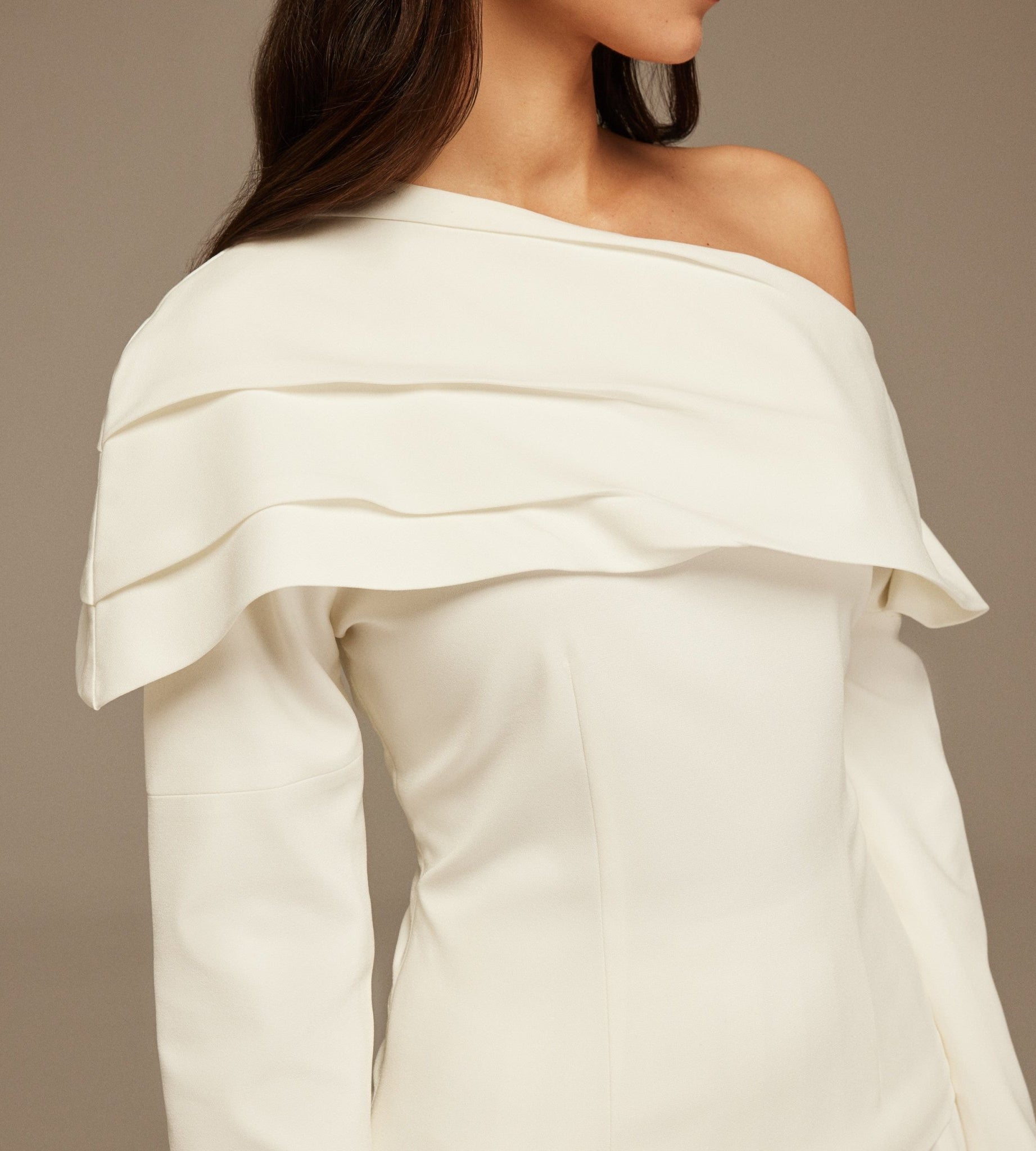 White Dropped Shoulder Long Sleeve Top - shopaleena