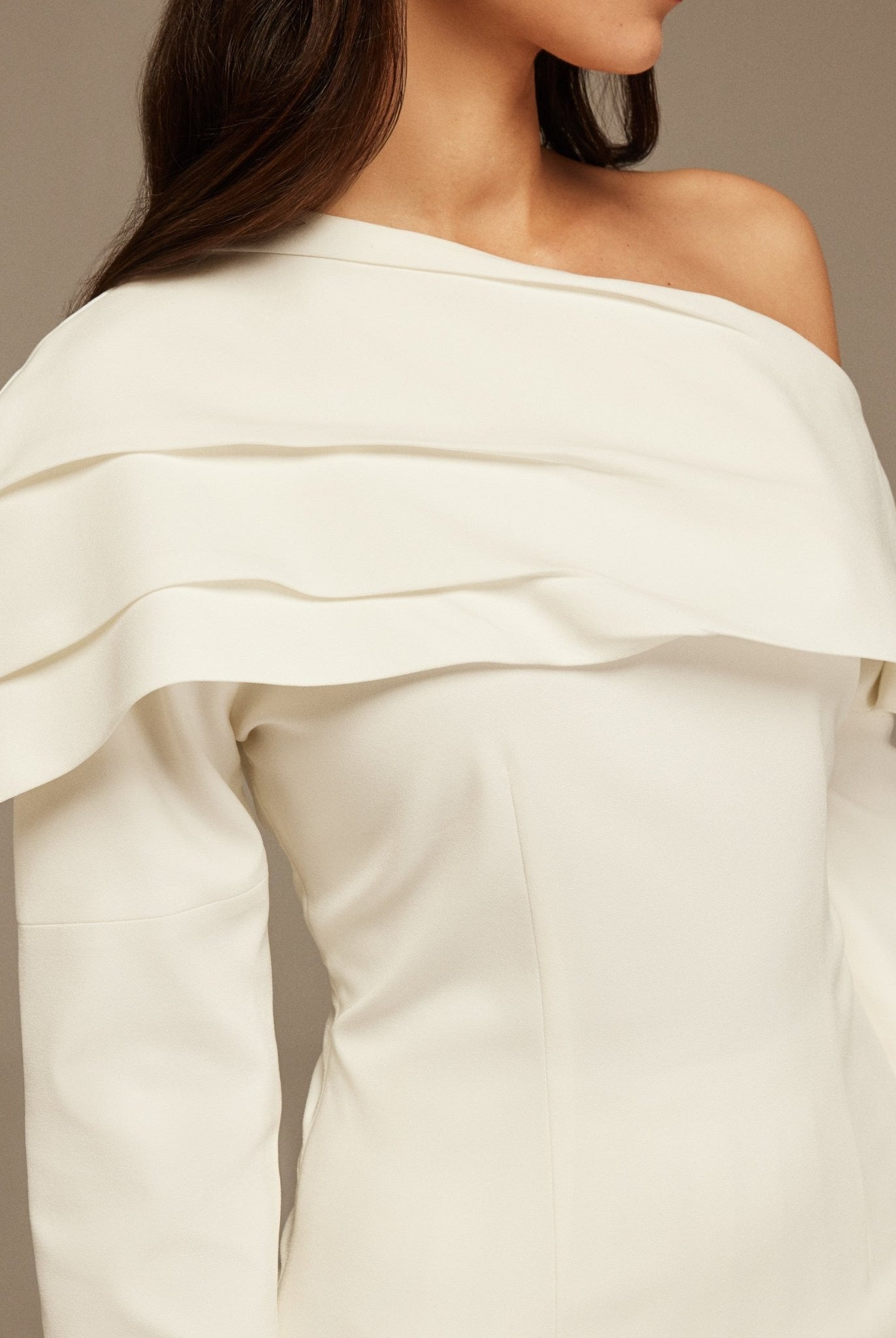 White Dropped Shoulder Long Sleeve Top - shopaleena