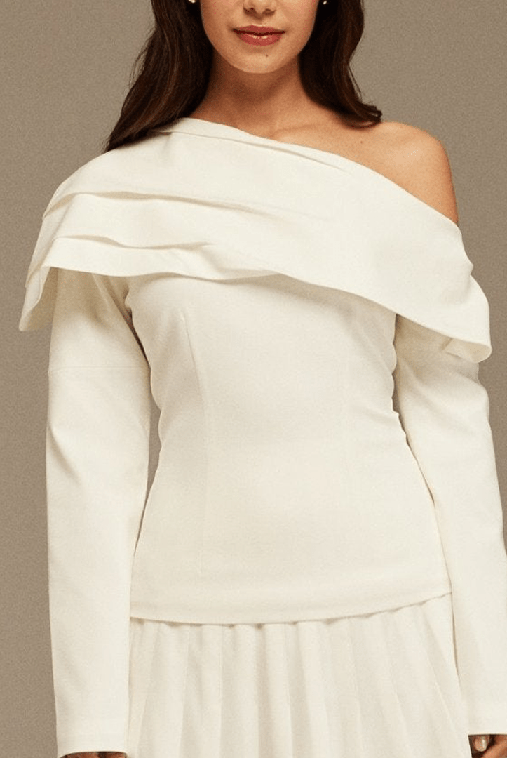 White Dropped Shoulder Long Sleeve Top - shopaleena