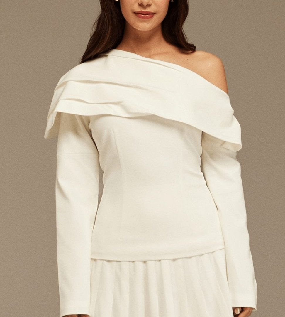 White Dropped Shoulder Long Sleeve Top - shopaleena