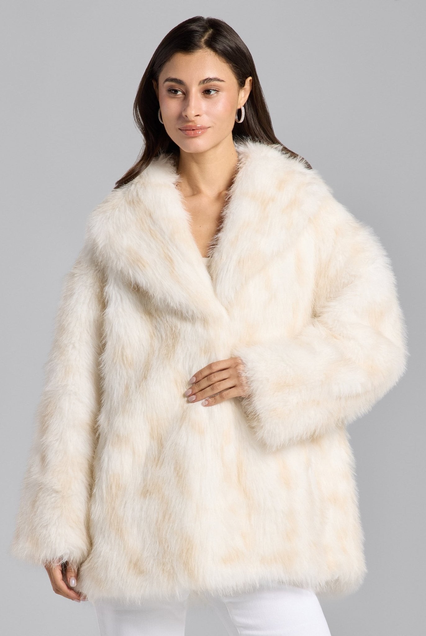 White Faux Fox Fur Coat - shopaleena