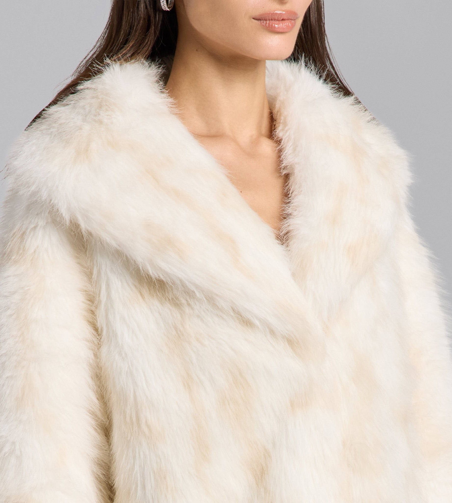 White Faux Fox Fur Coat - shopaleena
