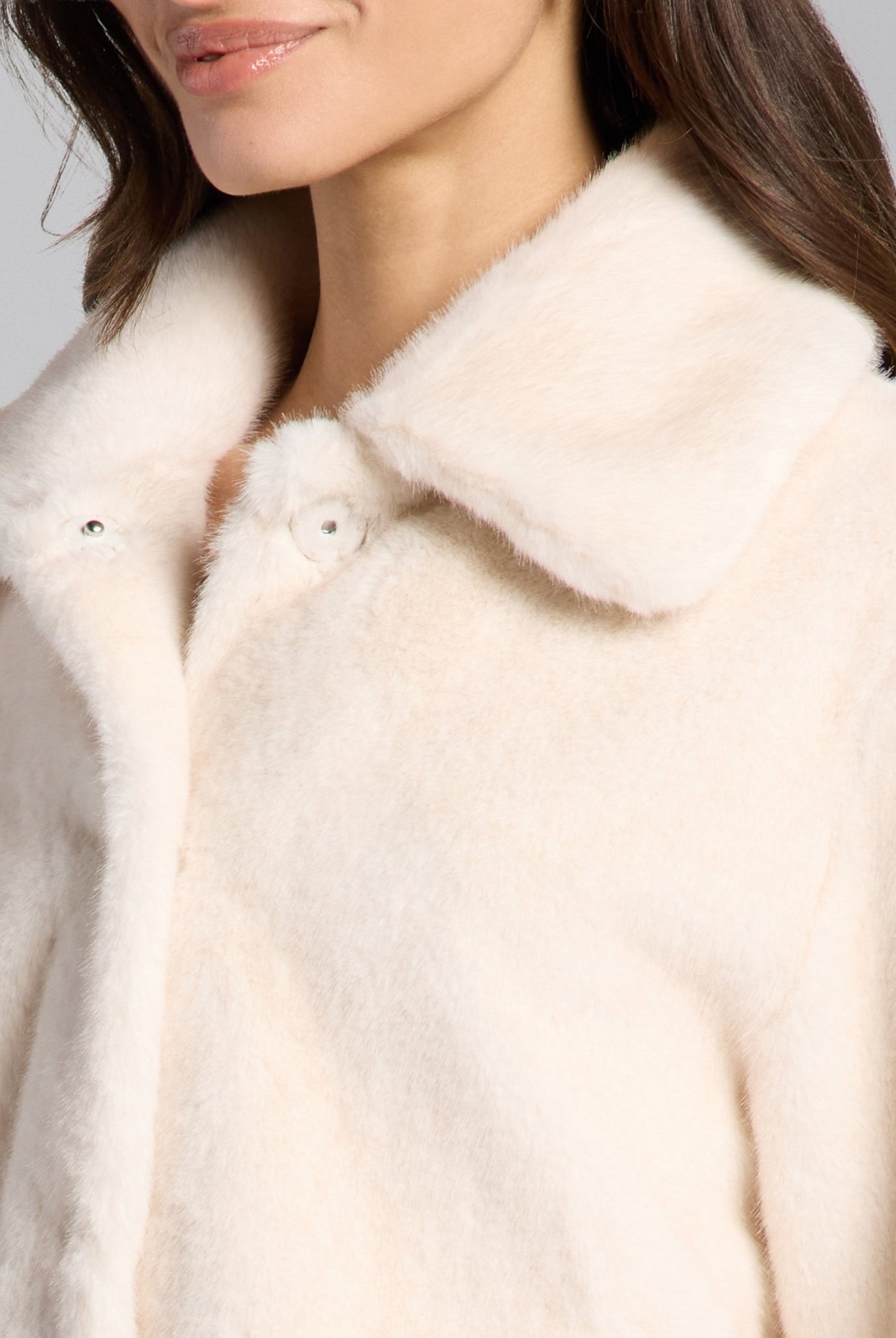 White Faux Mink Fur Jacket - shopaleena