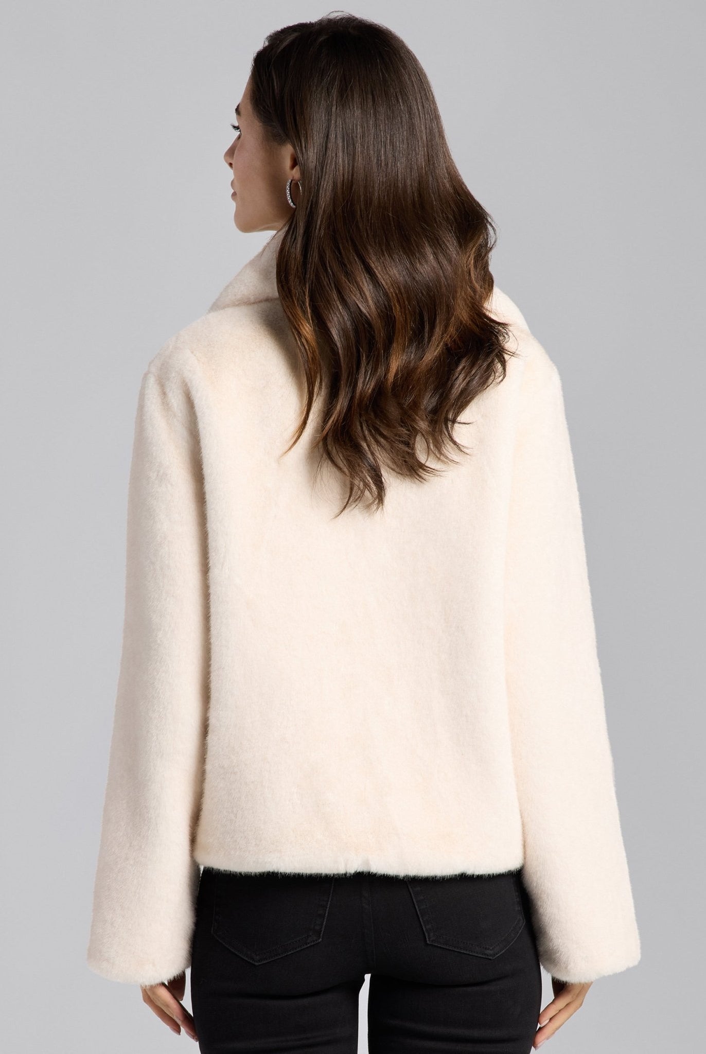 White Faux Mink Fur Jacket - shopaleena