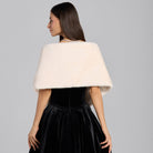White Faux Mink Fur Shawl - shopaleena