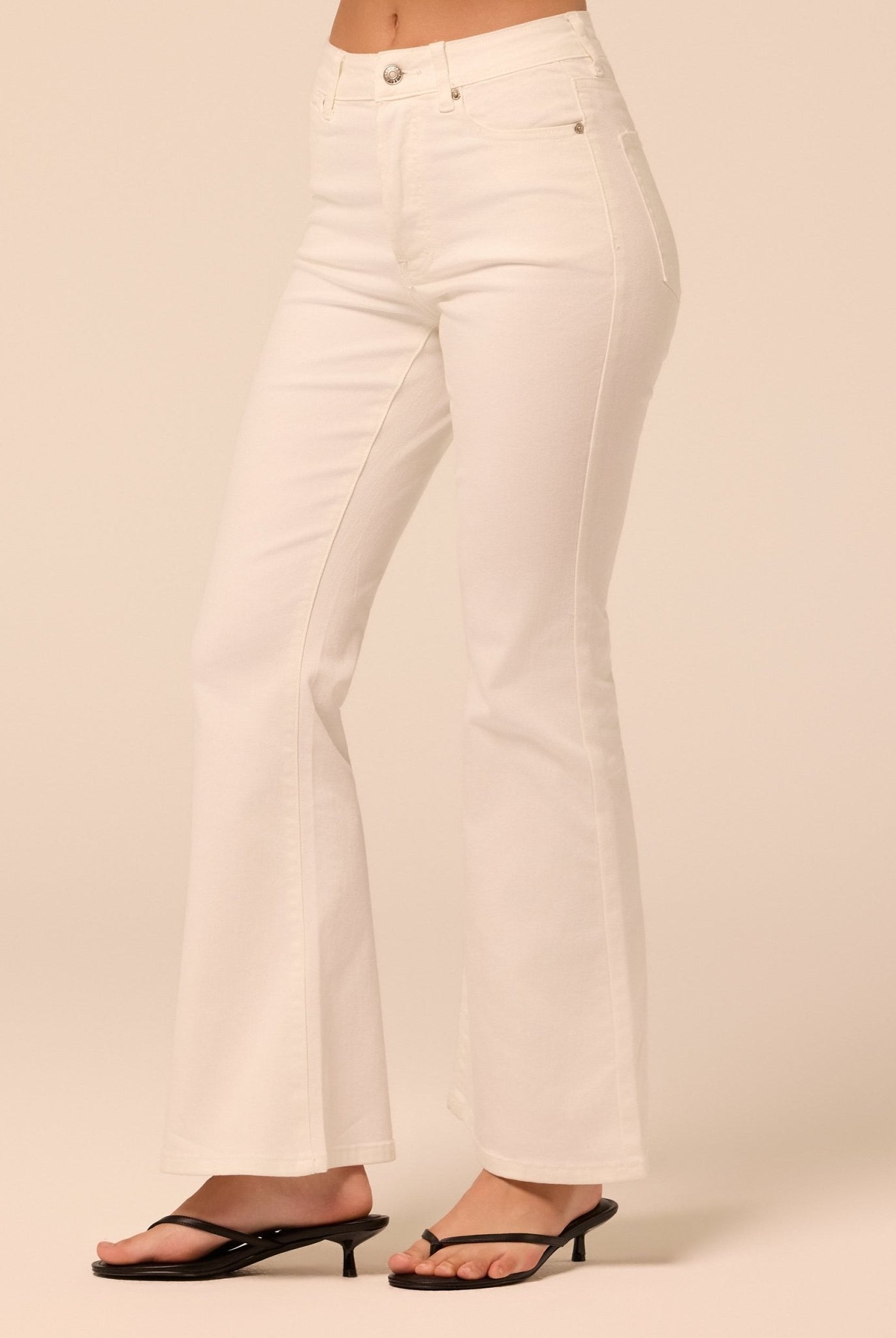 White Flare Jeans - shopaleena
