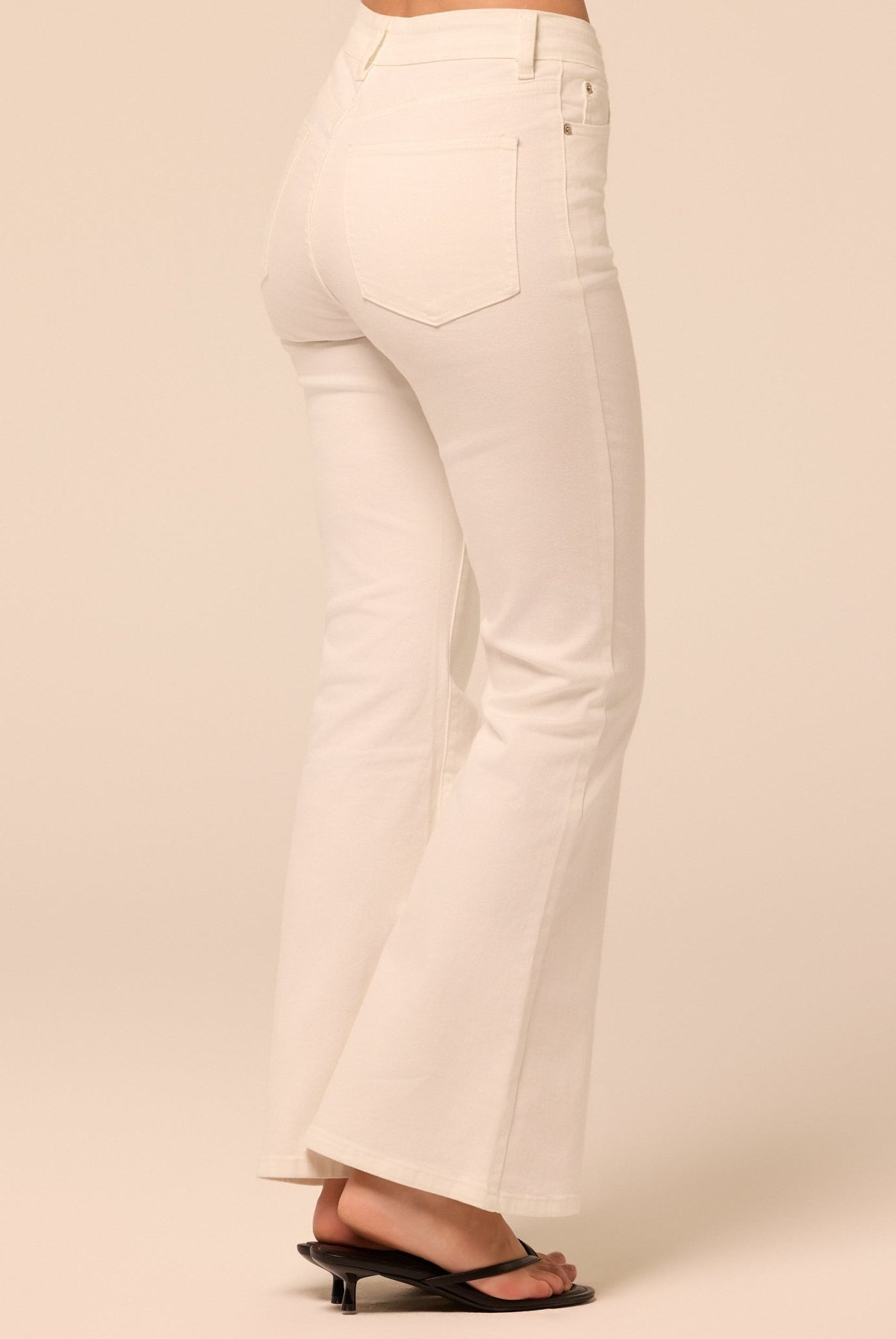 White Flare Jeans - shopaleena