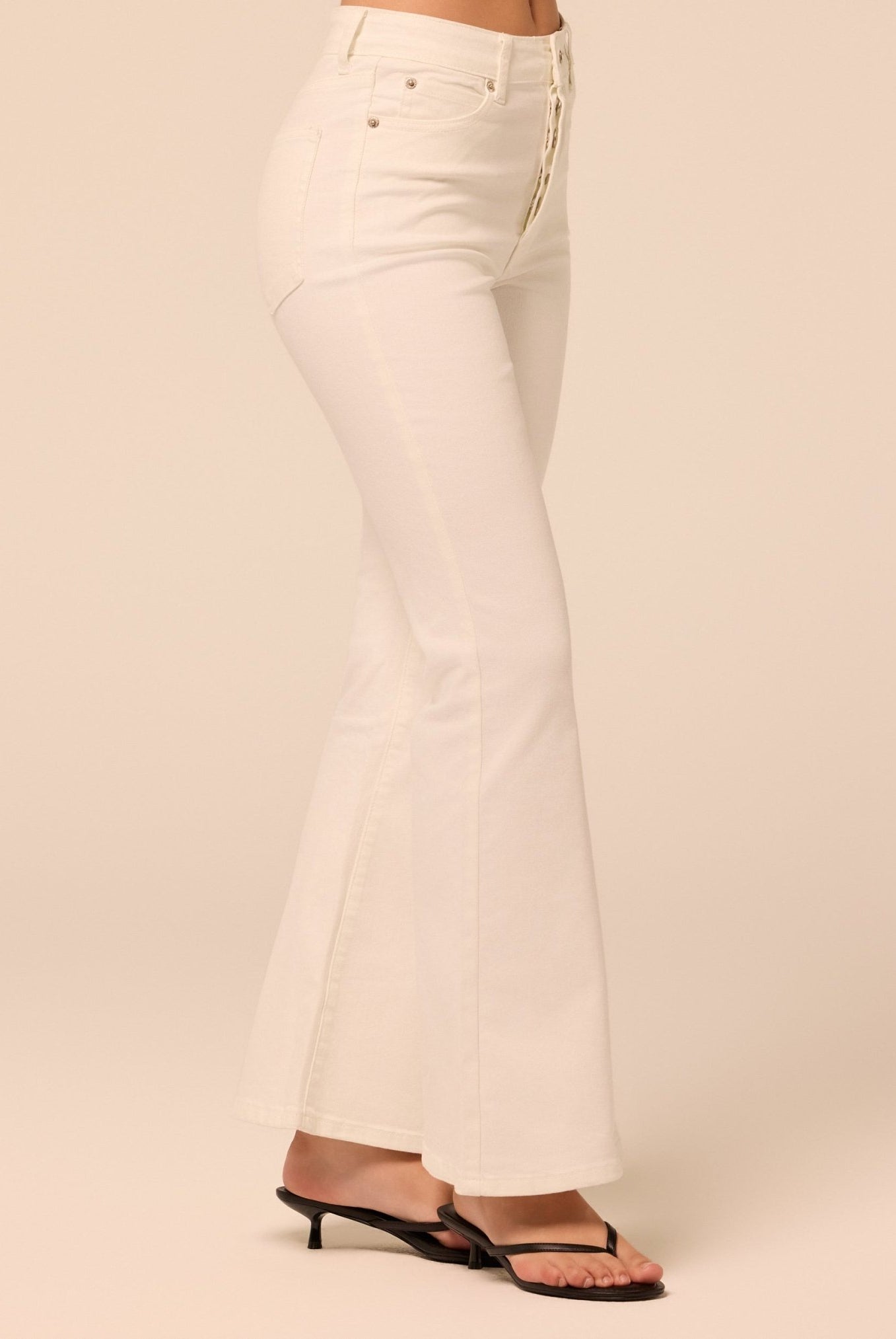 White Flare Jeans - shopaleena