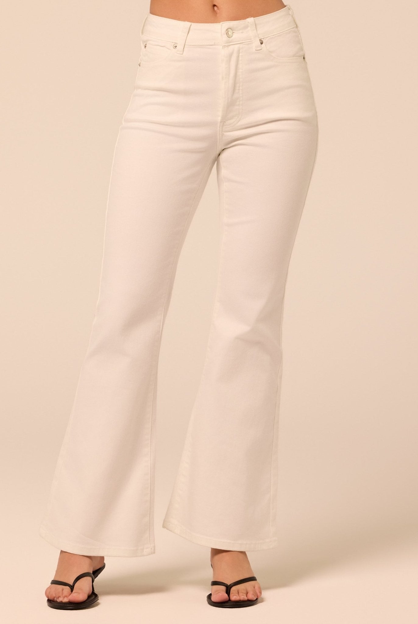 White Flare Jeans - shopaleena