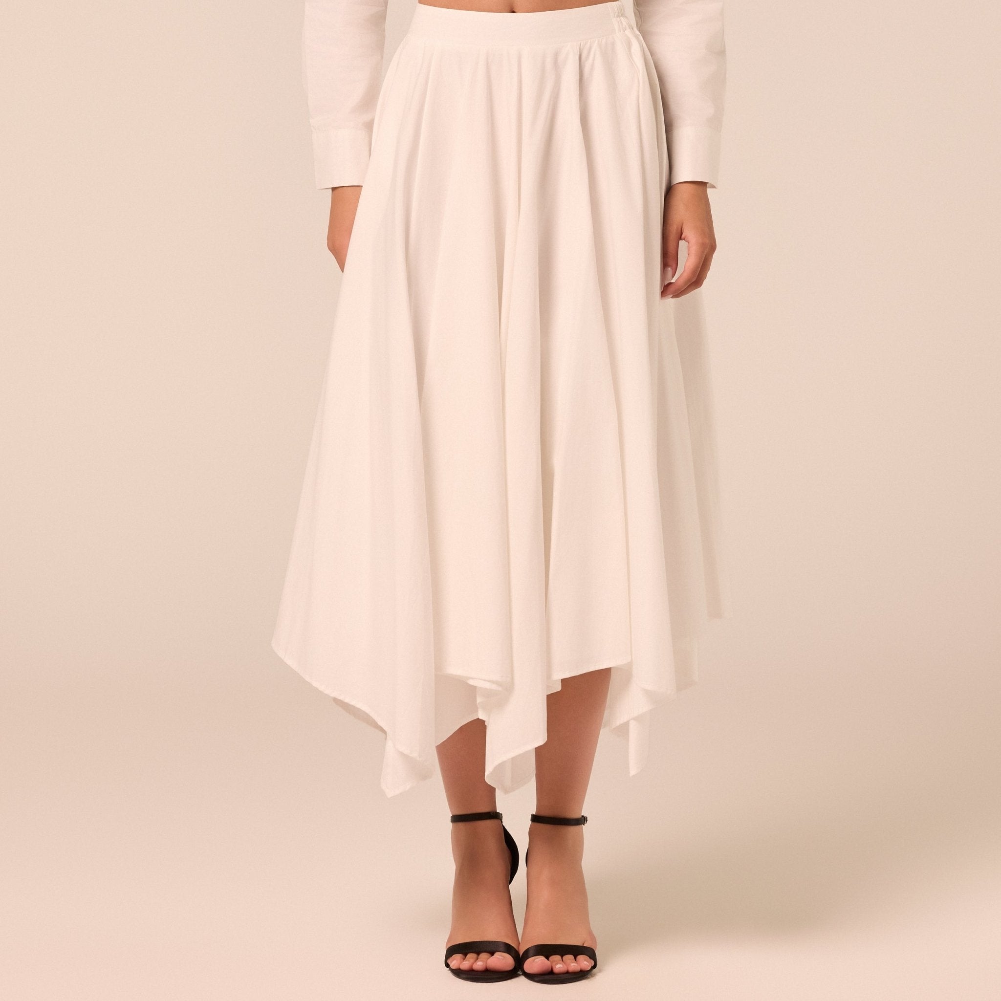White Handkerchief Hem Cotton Set - shopaleena