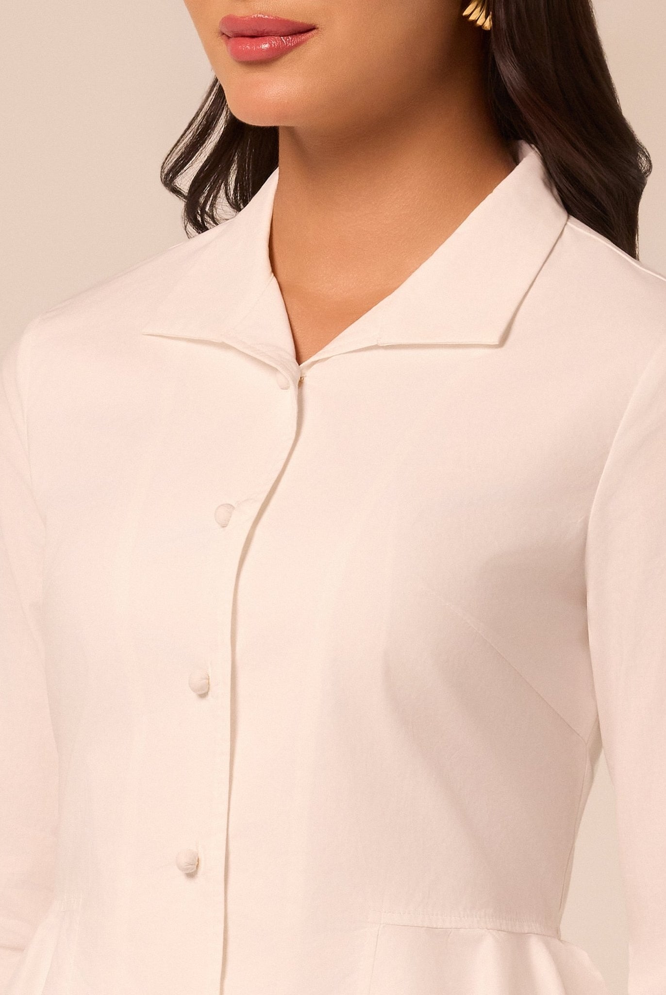 White Handkerchief Hem Cotton Set - shopaleena