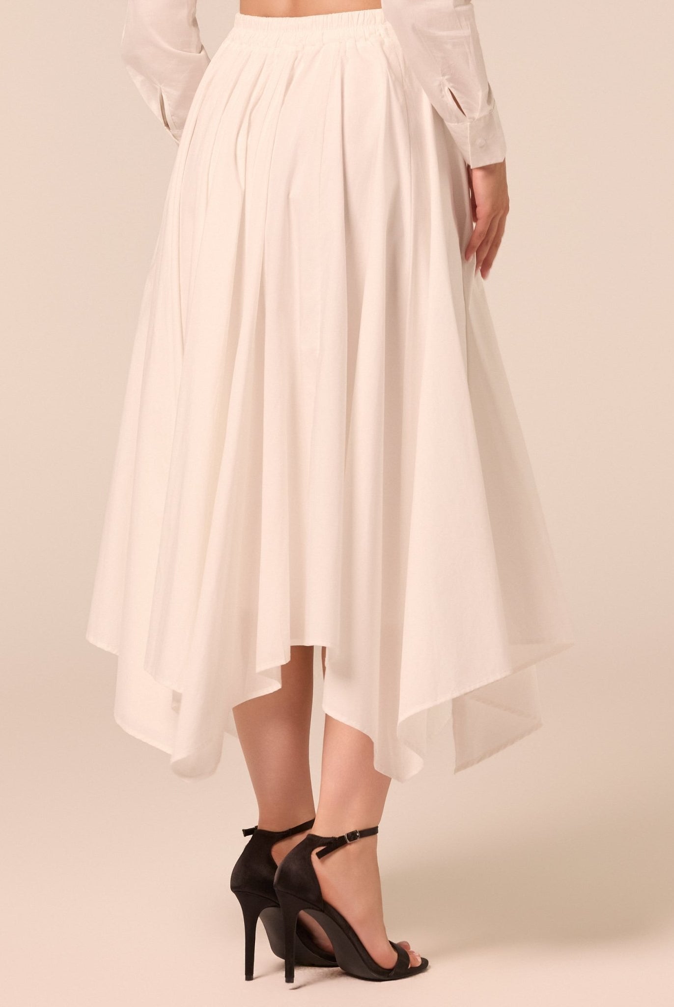 White Handkerchief Hem Cotton Set - shopaleena