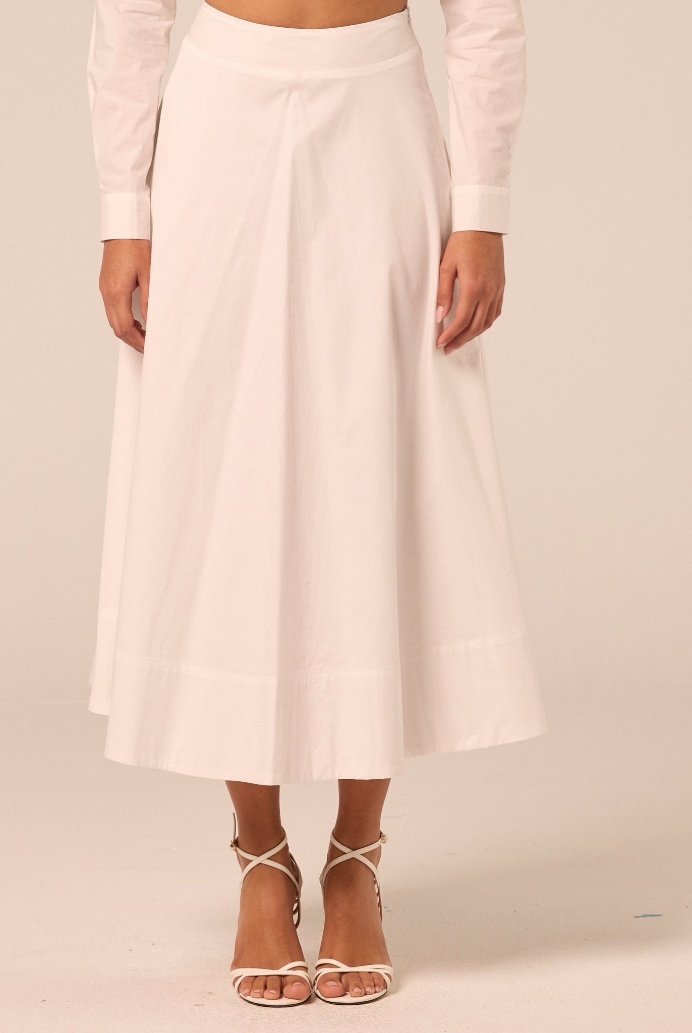 White Handkerchief Hem Cotton Set - shopaleena