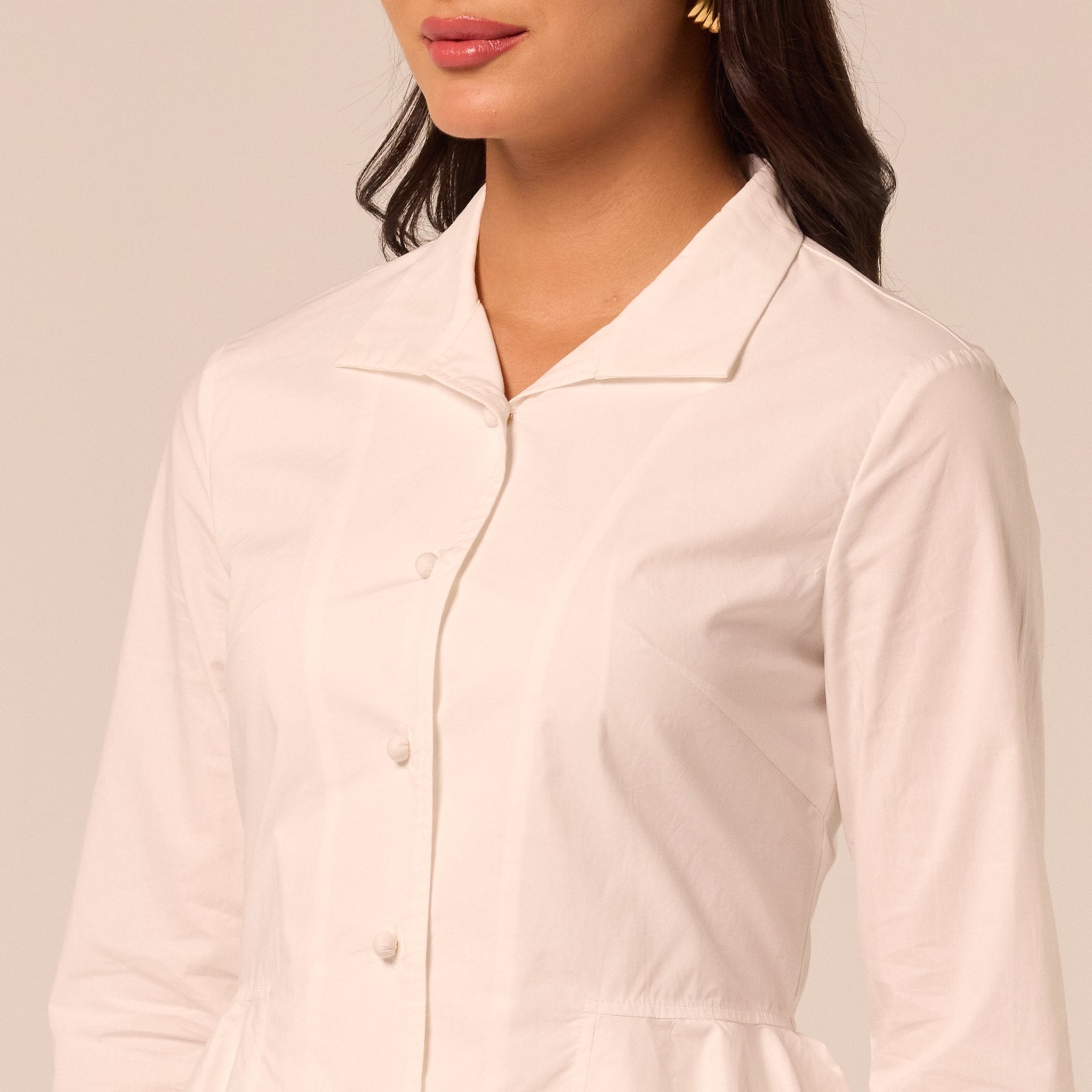 White Handkerchief Hem Cotton Set - shopaleena