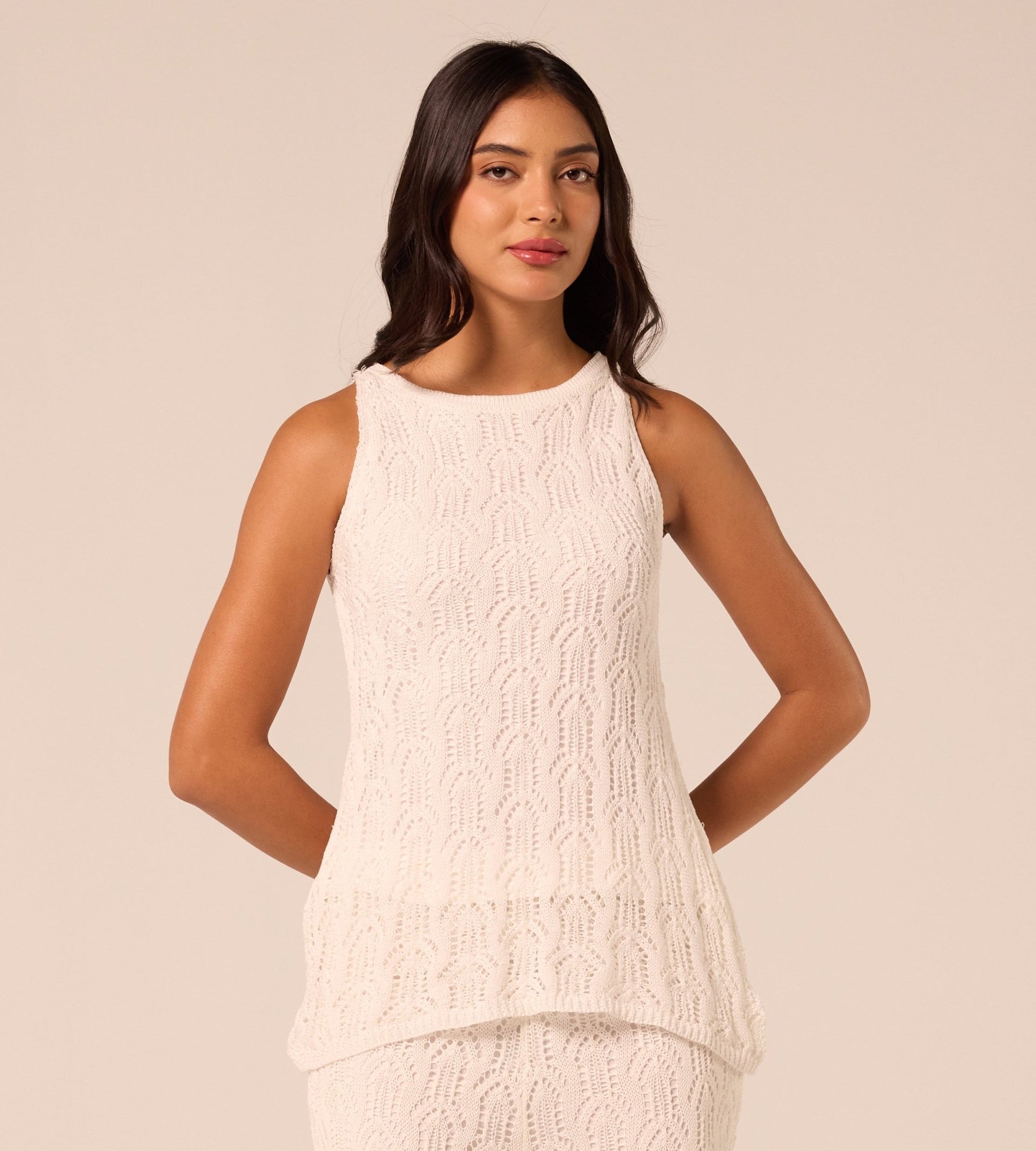 White Knit Sleeveless Top - shopaleena
