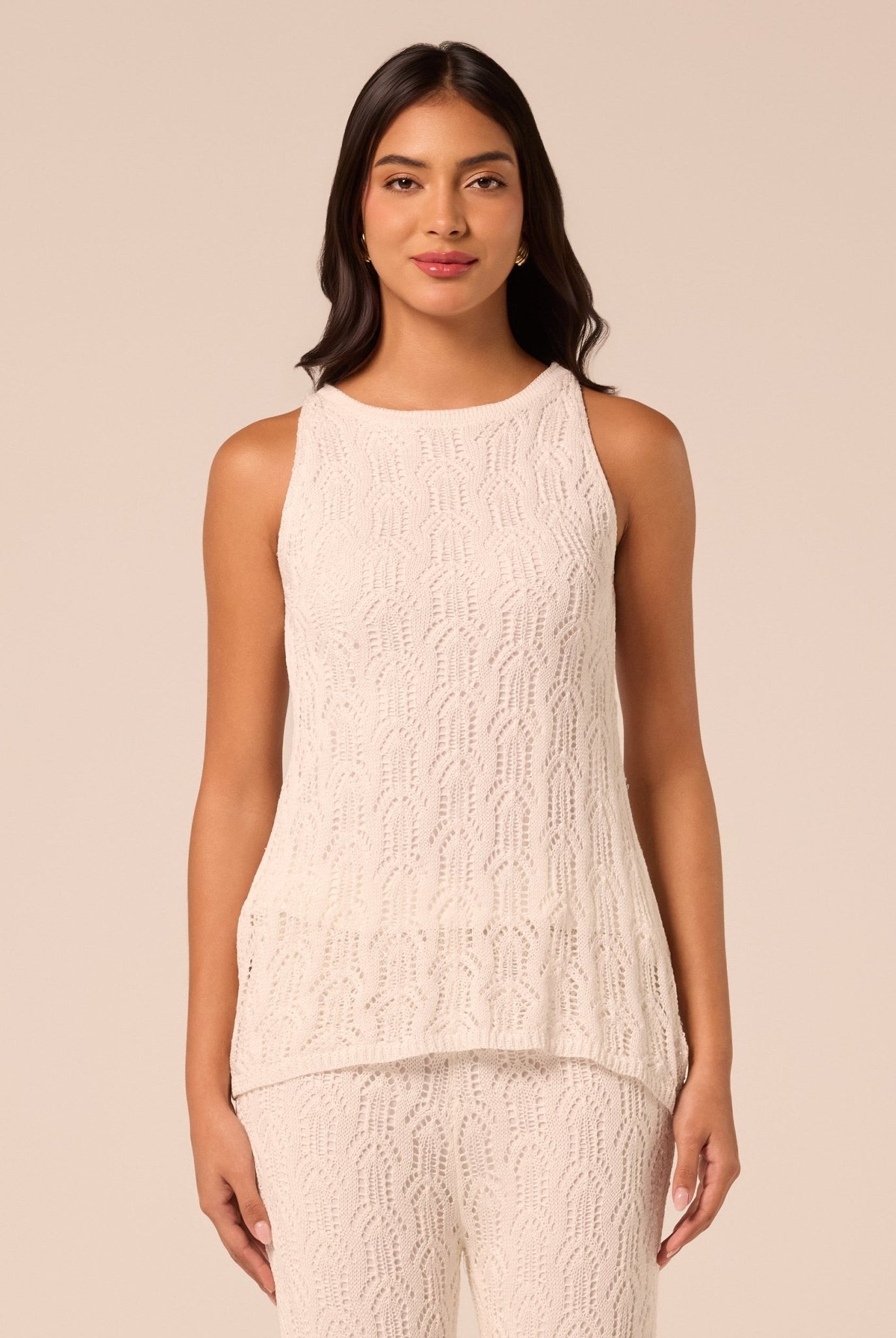 White Knit Sleeveless Top - shopaleena