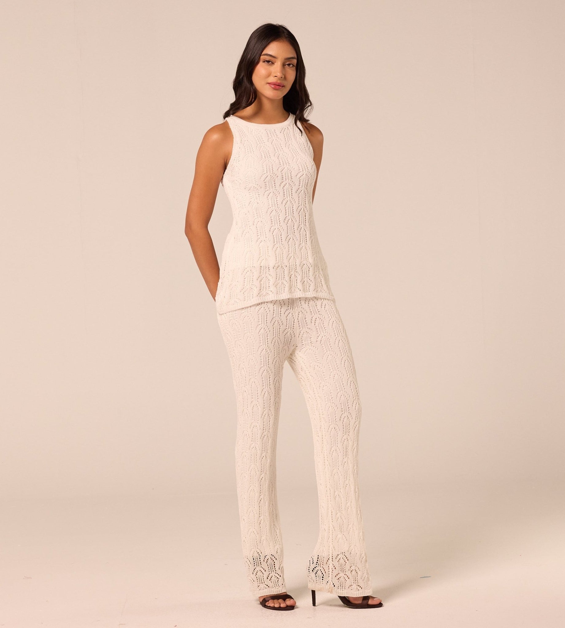 White Knit Sleeveless Top - shopaleena