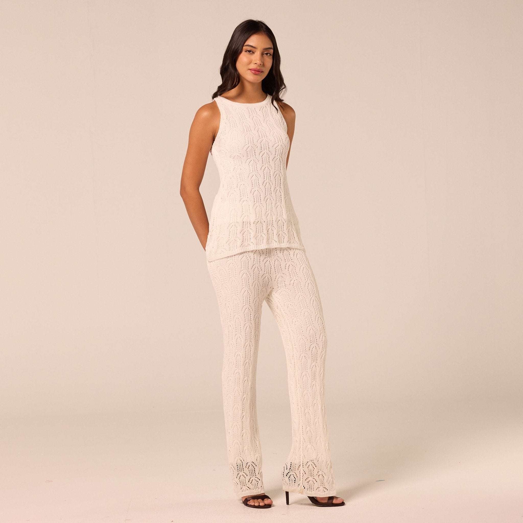 White Knit Sleeveless Top - shopaleena