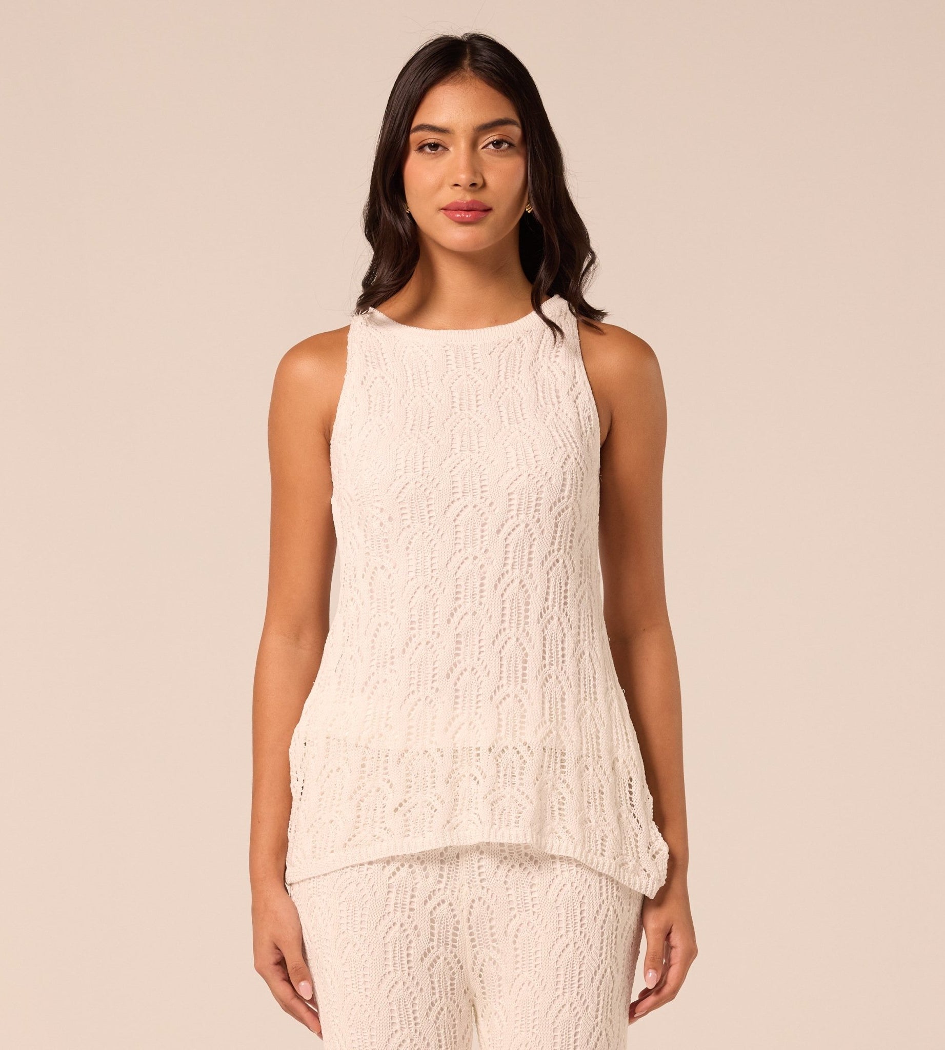 White Knit Sleeveless Top - shopaleena