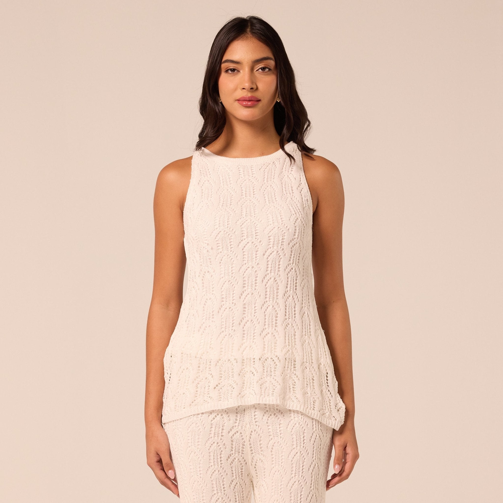 White Knit Sleeveless Top - shopaleena