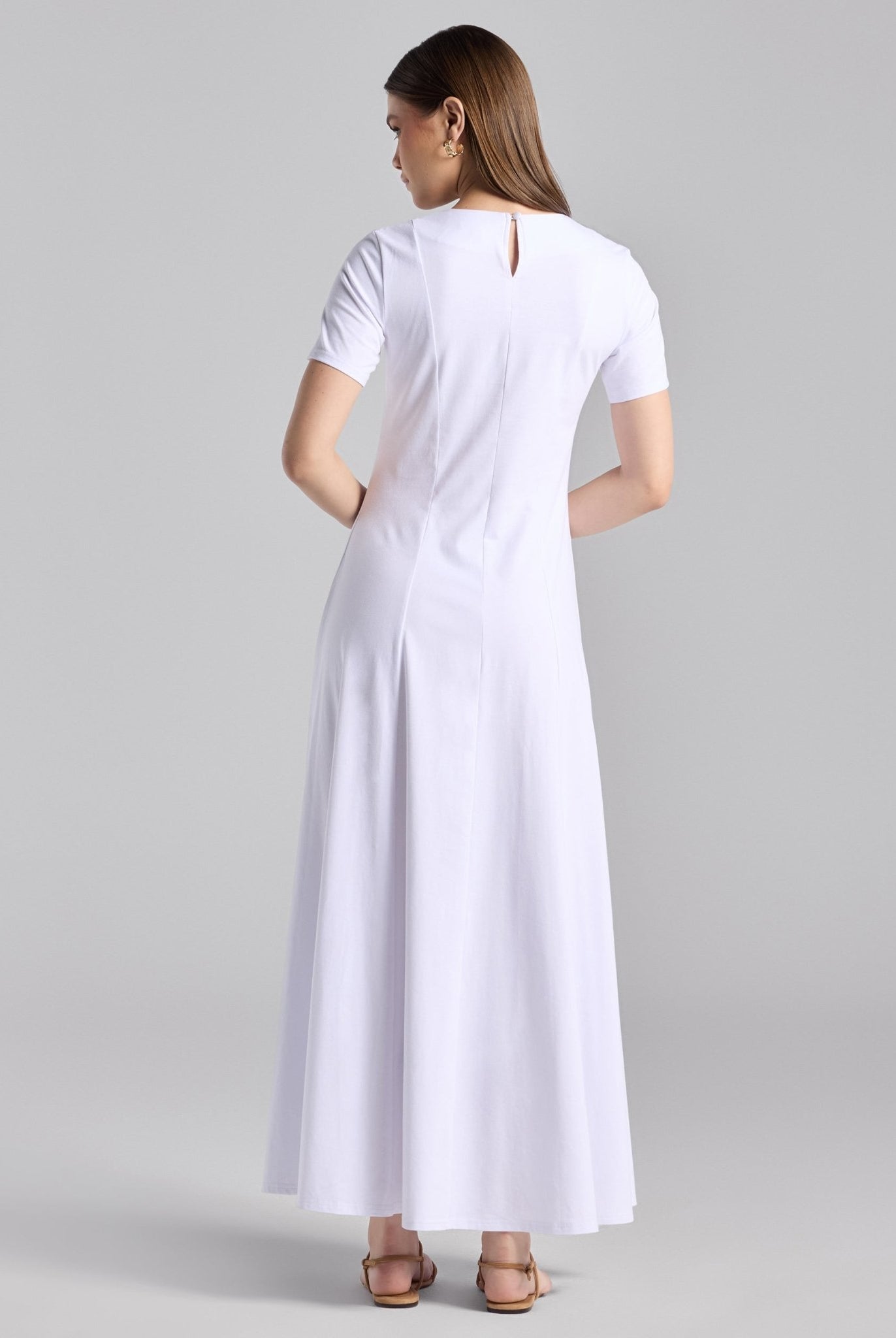 White Knit Under Abaya Dress - shopaleena