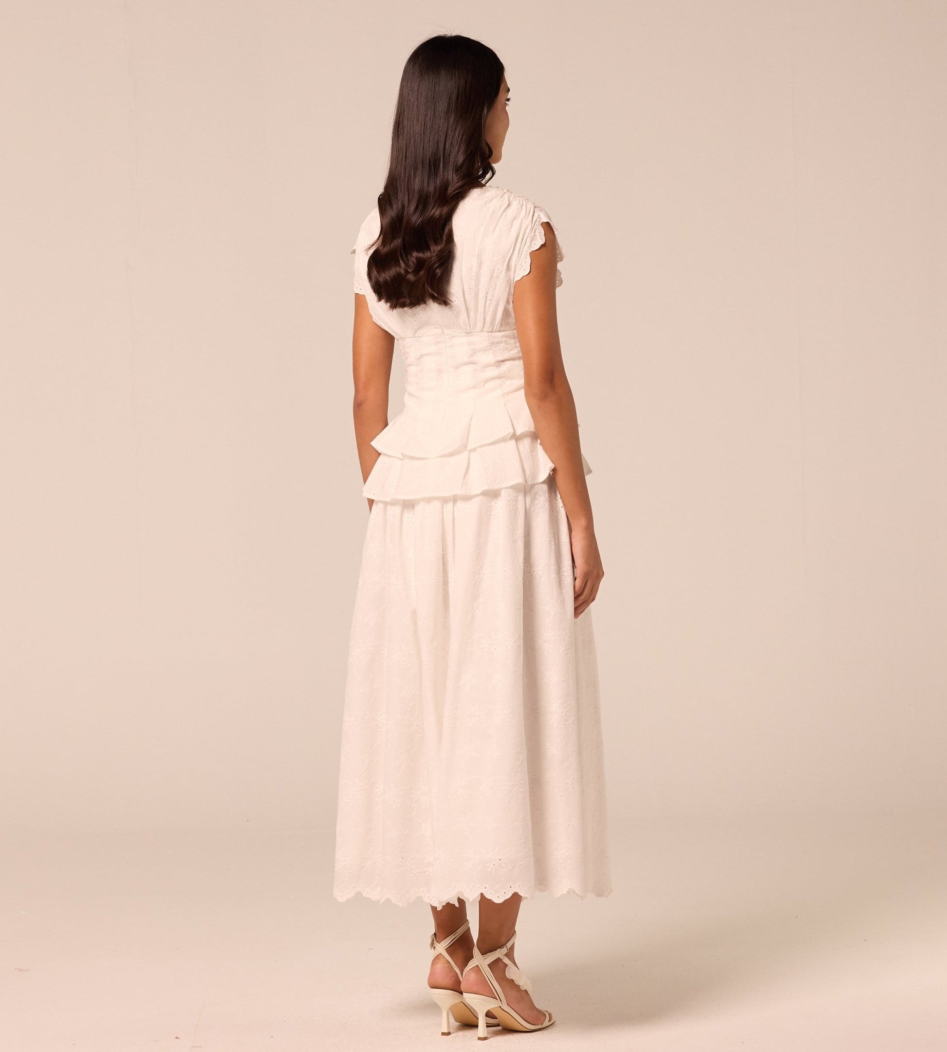 White Lace-Trim Cotton Maxi Skirt - shopaleena