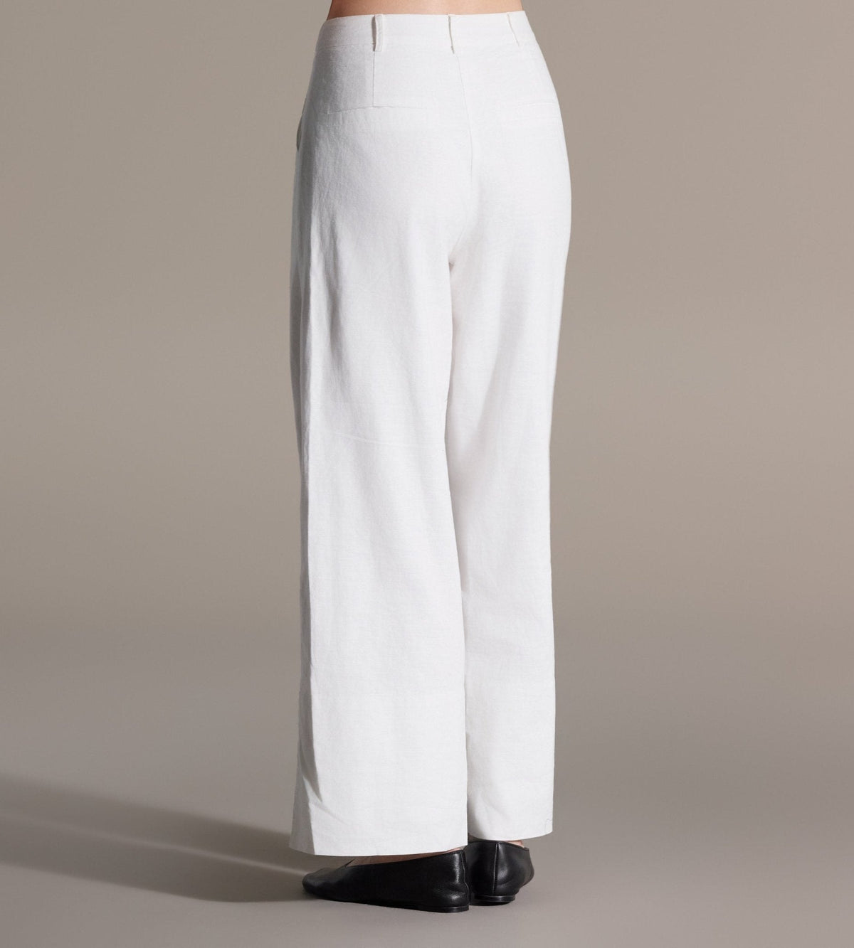 White Linen Straight Leg Pants - shopaleena