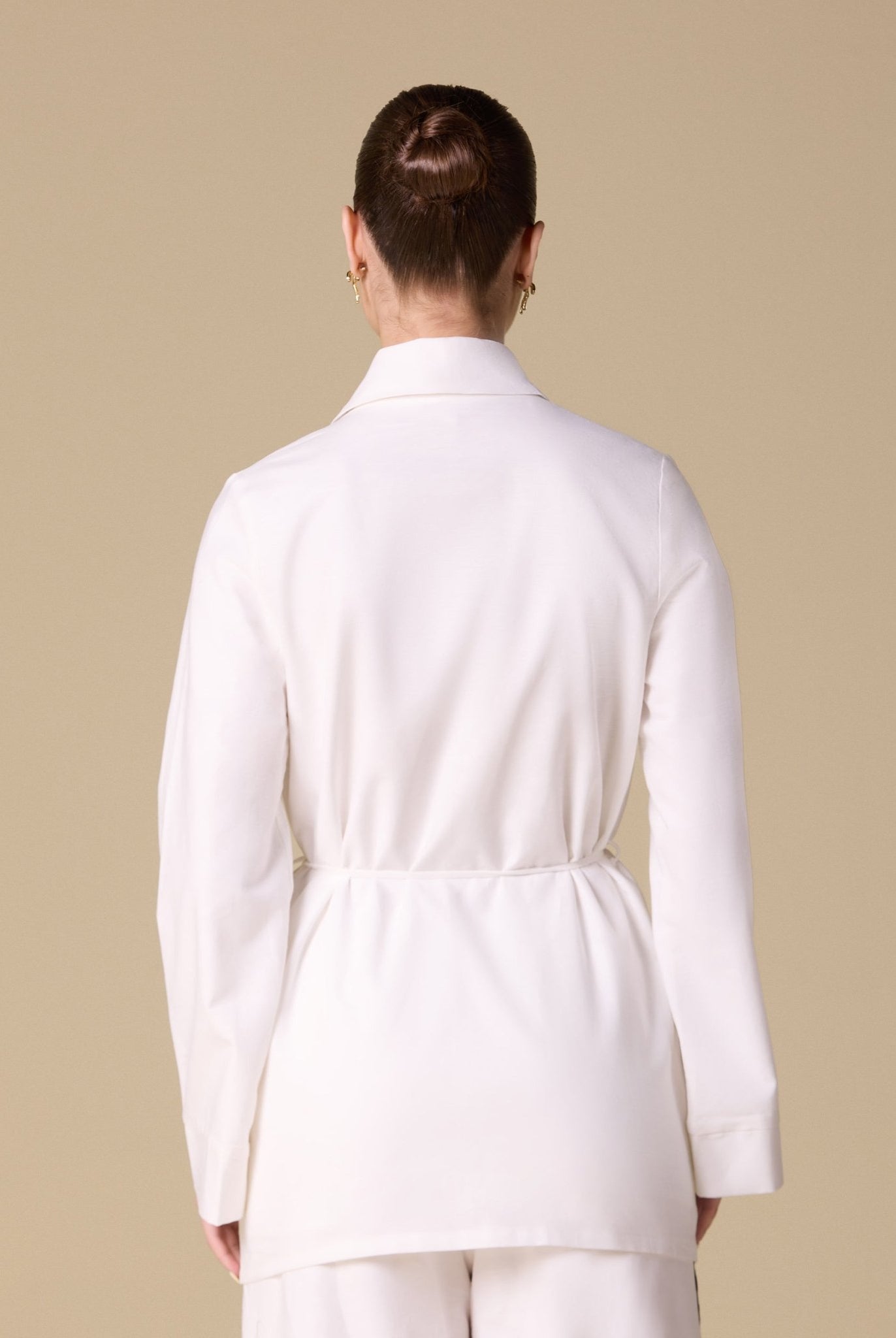 White Long wide sleeves Wrapped Top - shopaleena
