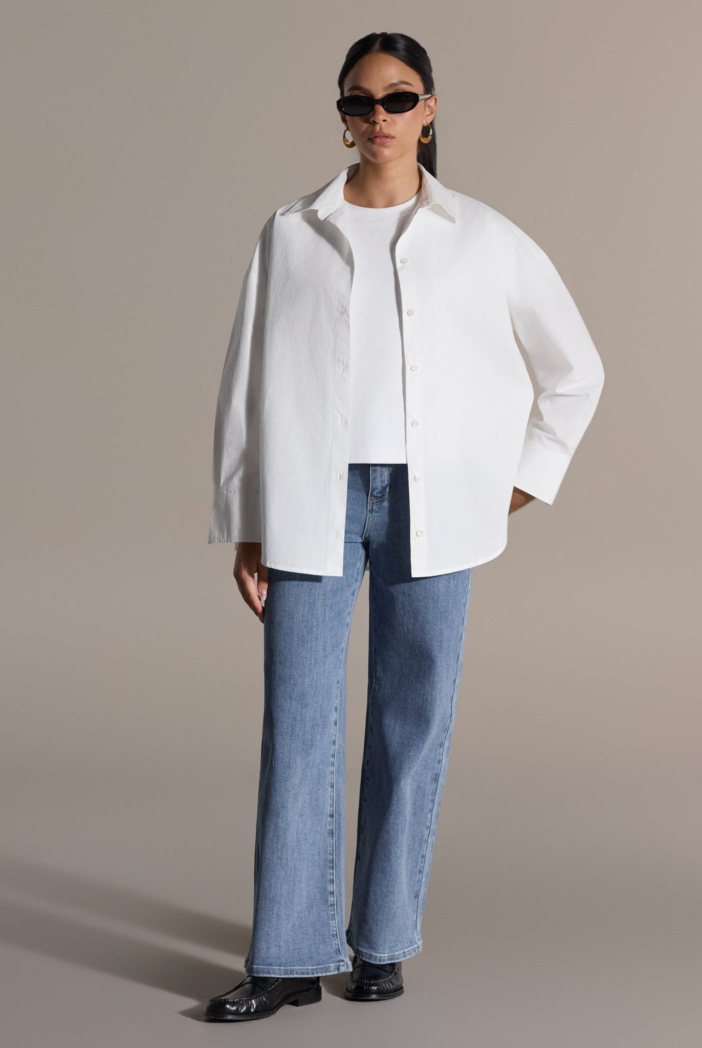 White Loose Fit Cotton Shirt - shopaleena