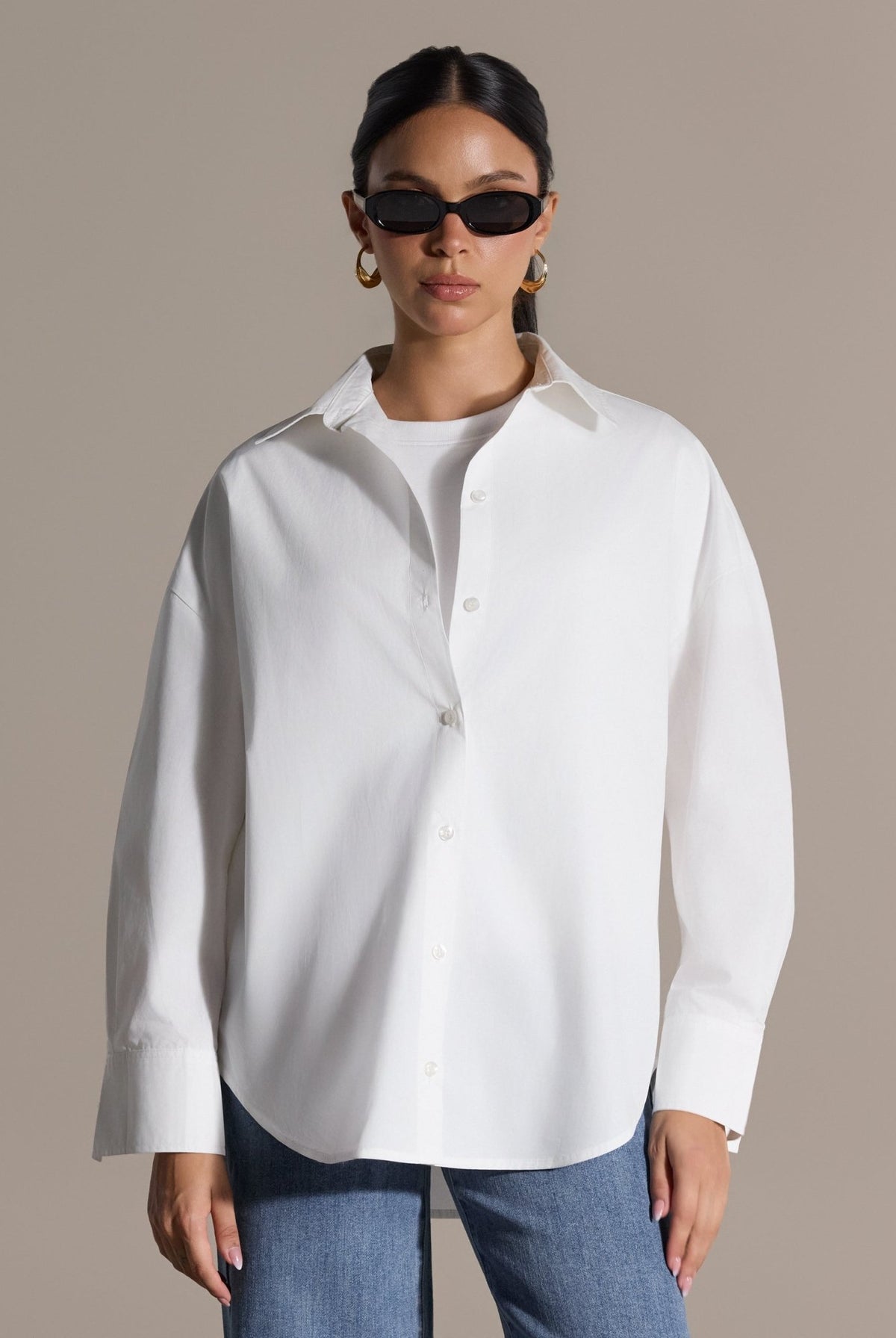 White Loose Fit Cotton Shirt - shopaleena