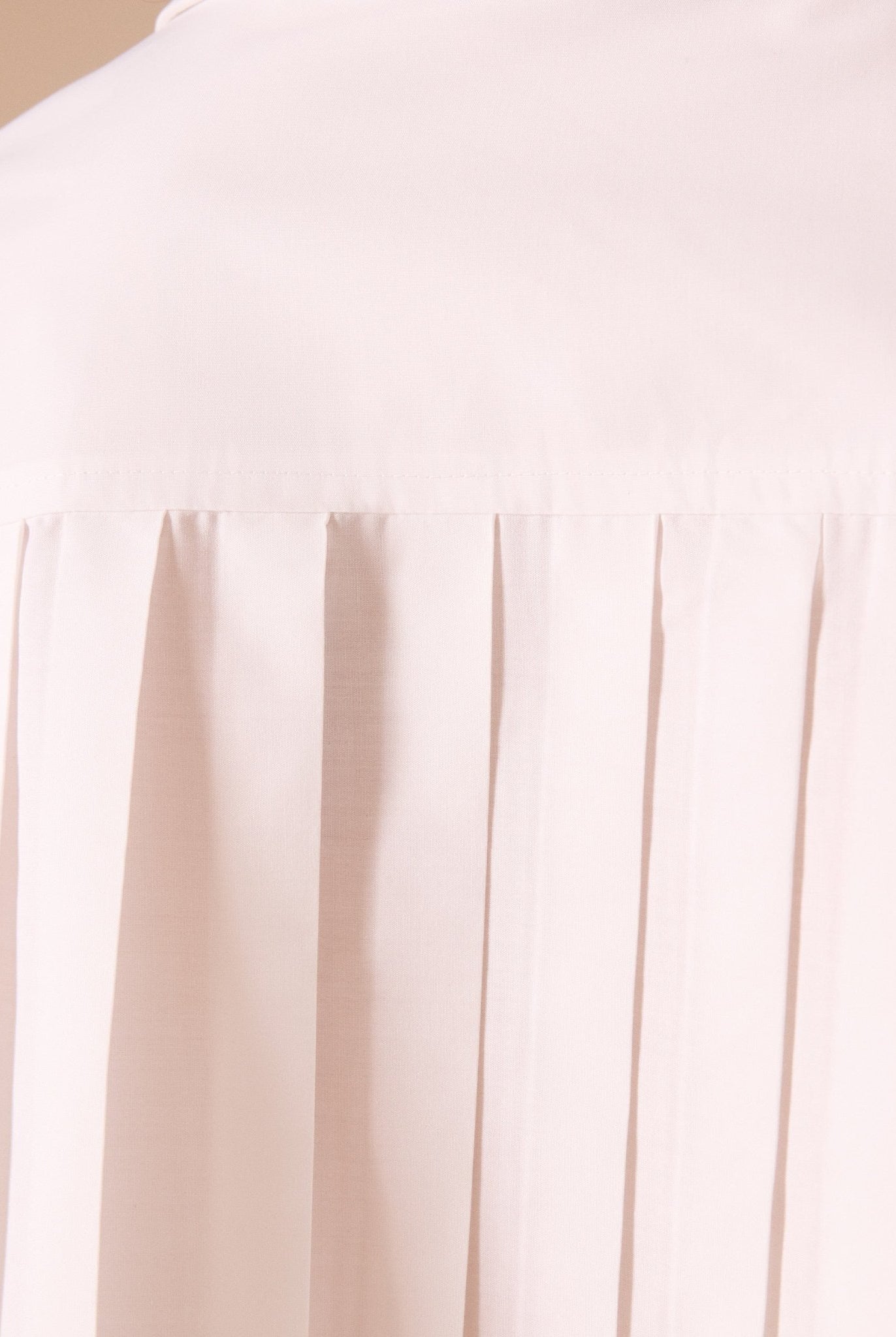 White Pleated Back Shirt - shopaleena