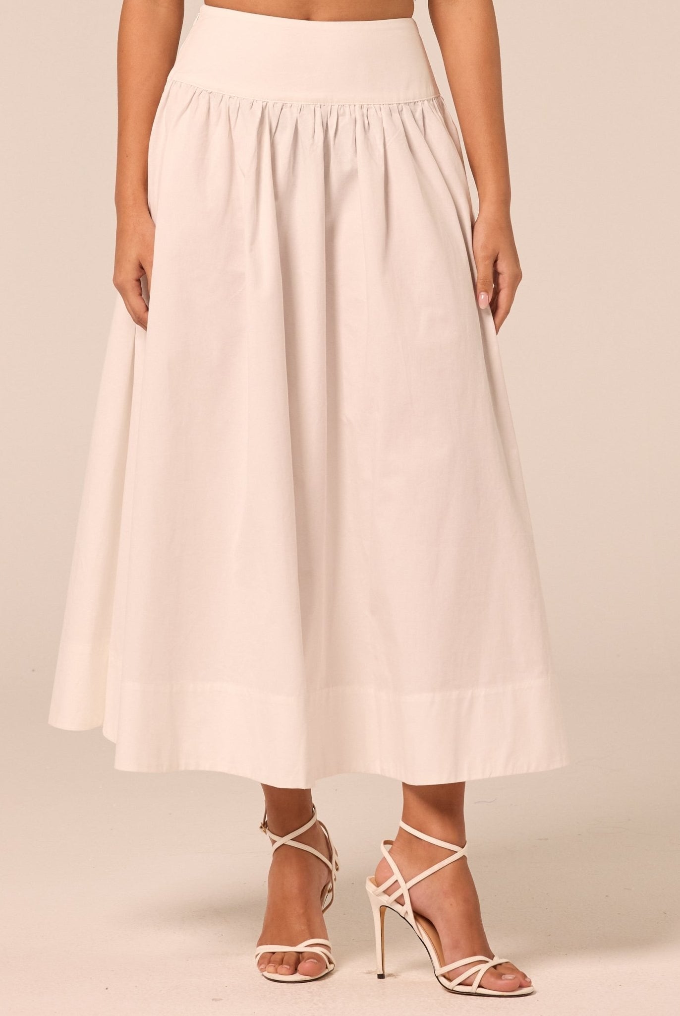 White Poplin Maxi Skirt - shopaleena