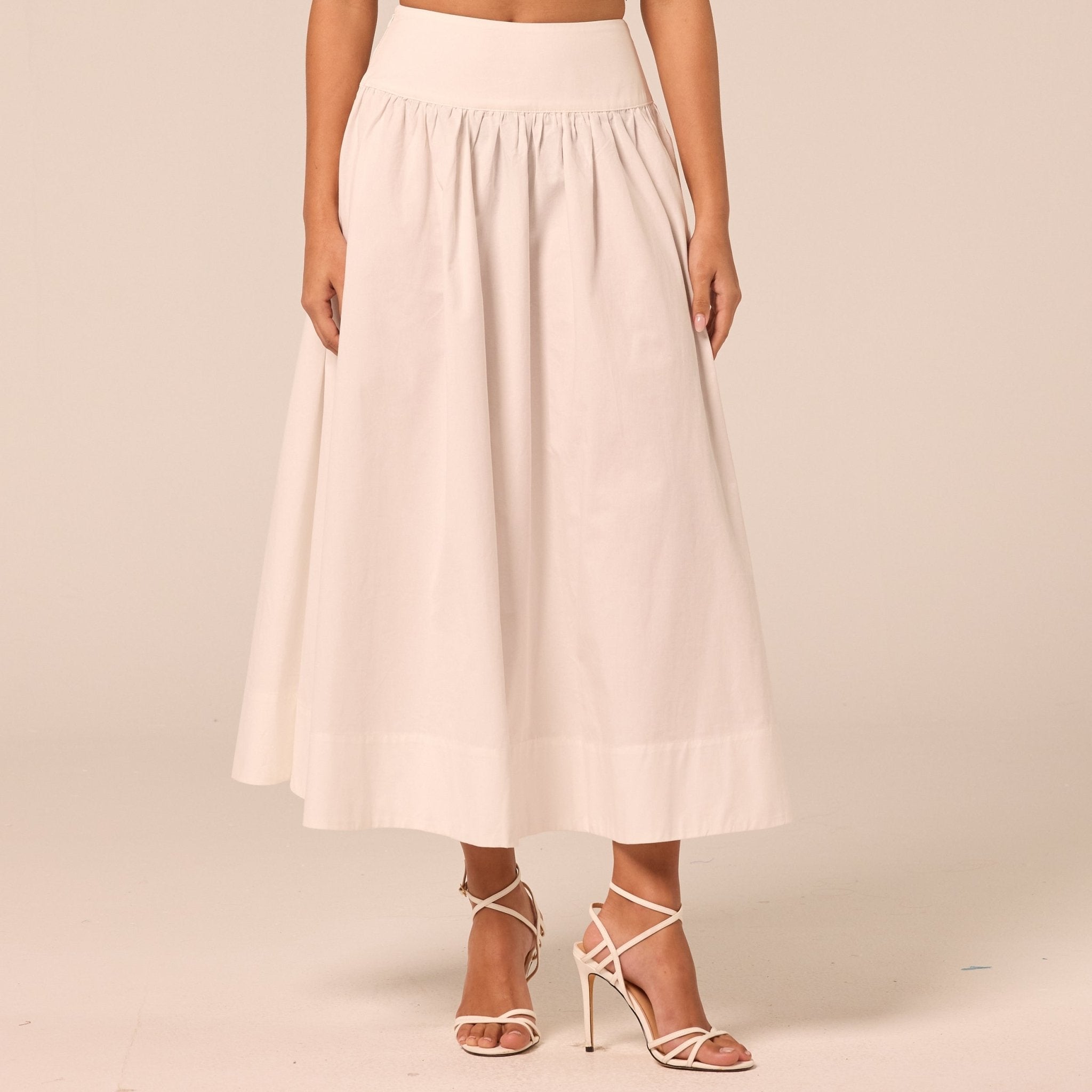 White Poplin Maxi Skirt - shopaleena