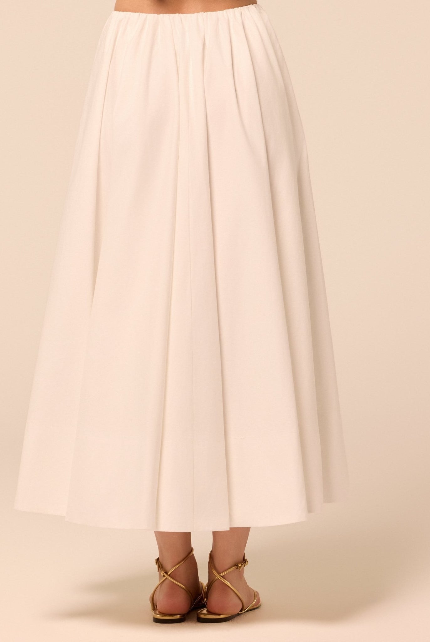 White Poplin Maxi Skirt - shopaleena