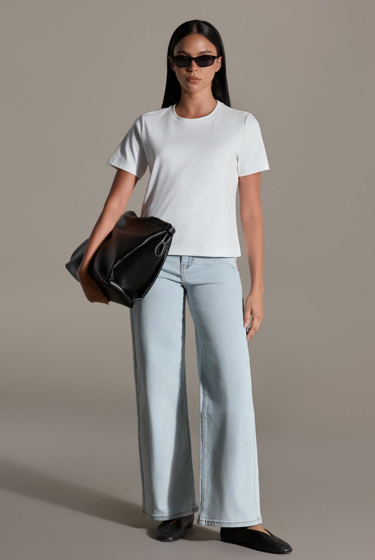 White Round Neck T-Shirt - shopaleena