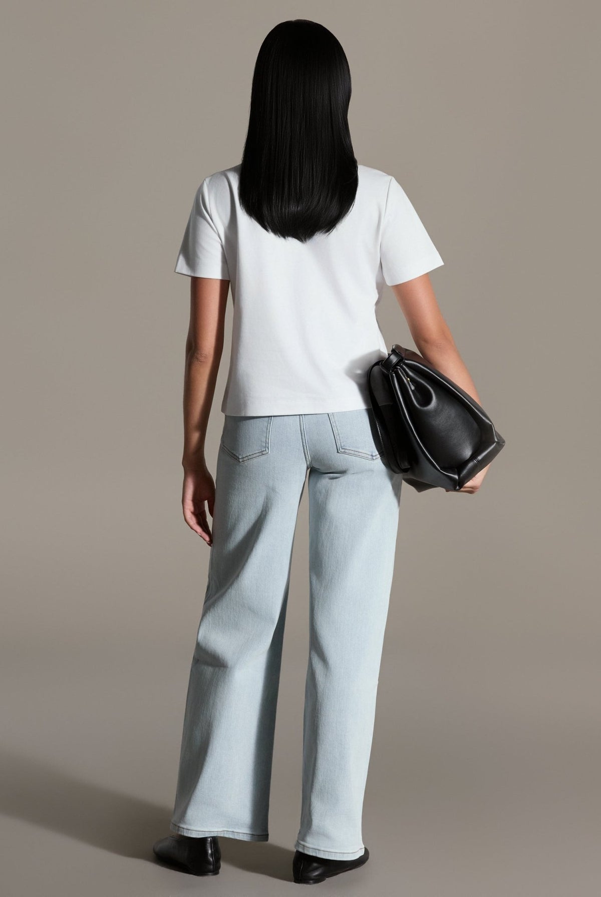 White Round Neck T-Shirt - shopaleena