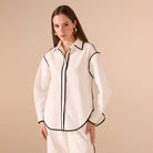 White Shirt Black Lines - shopaleena