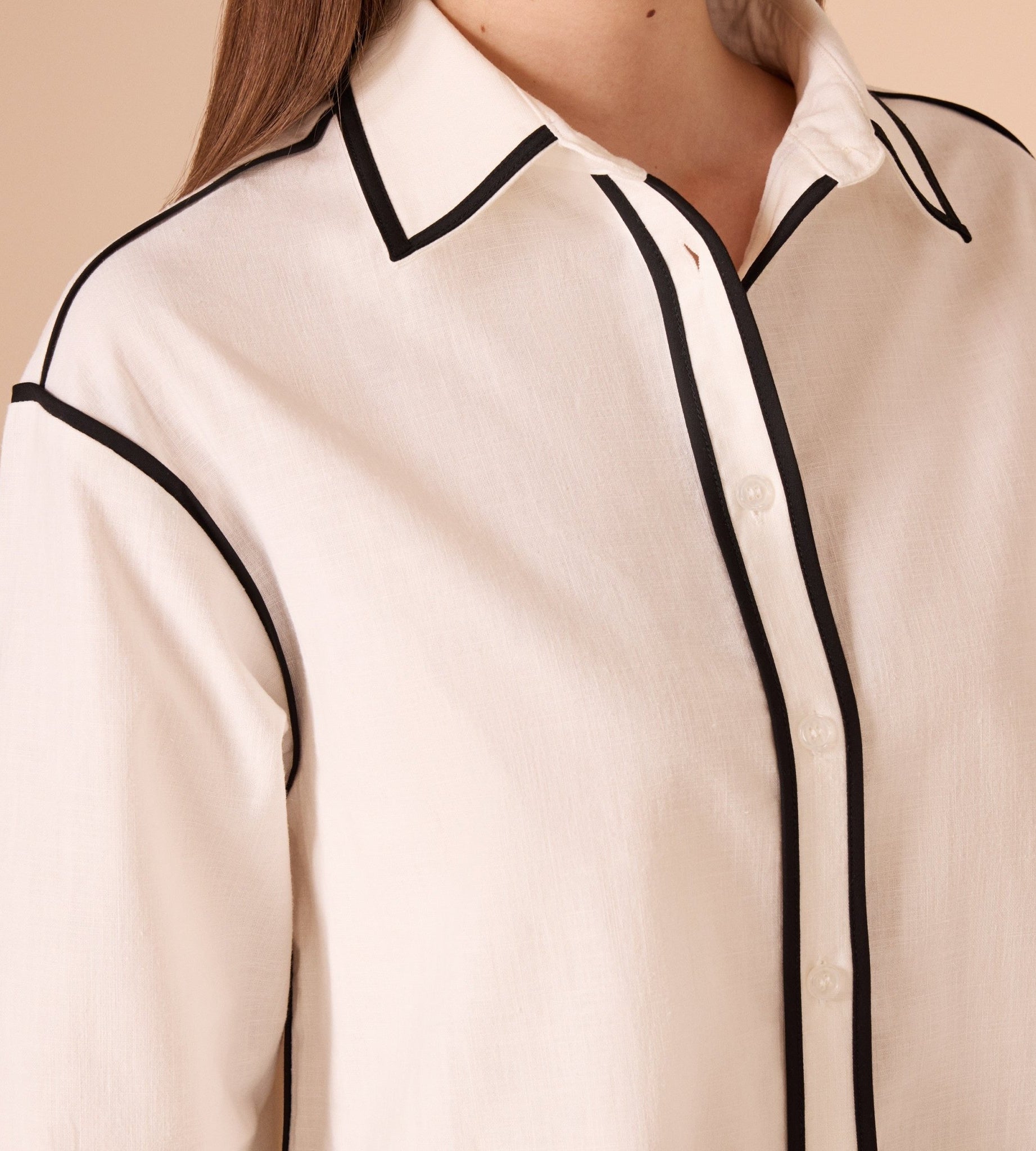 White Shirt Black Lines - shopaleena