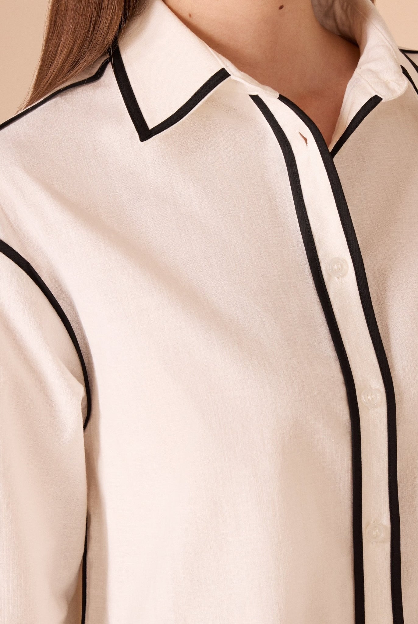 White Shirt Black Lines - shopaleena