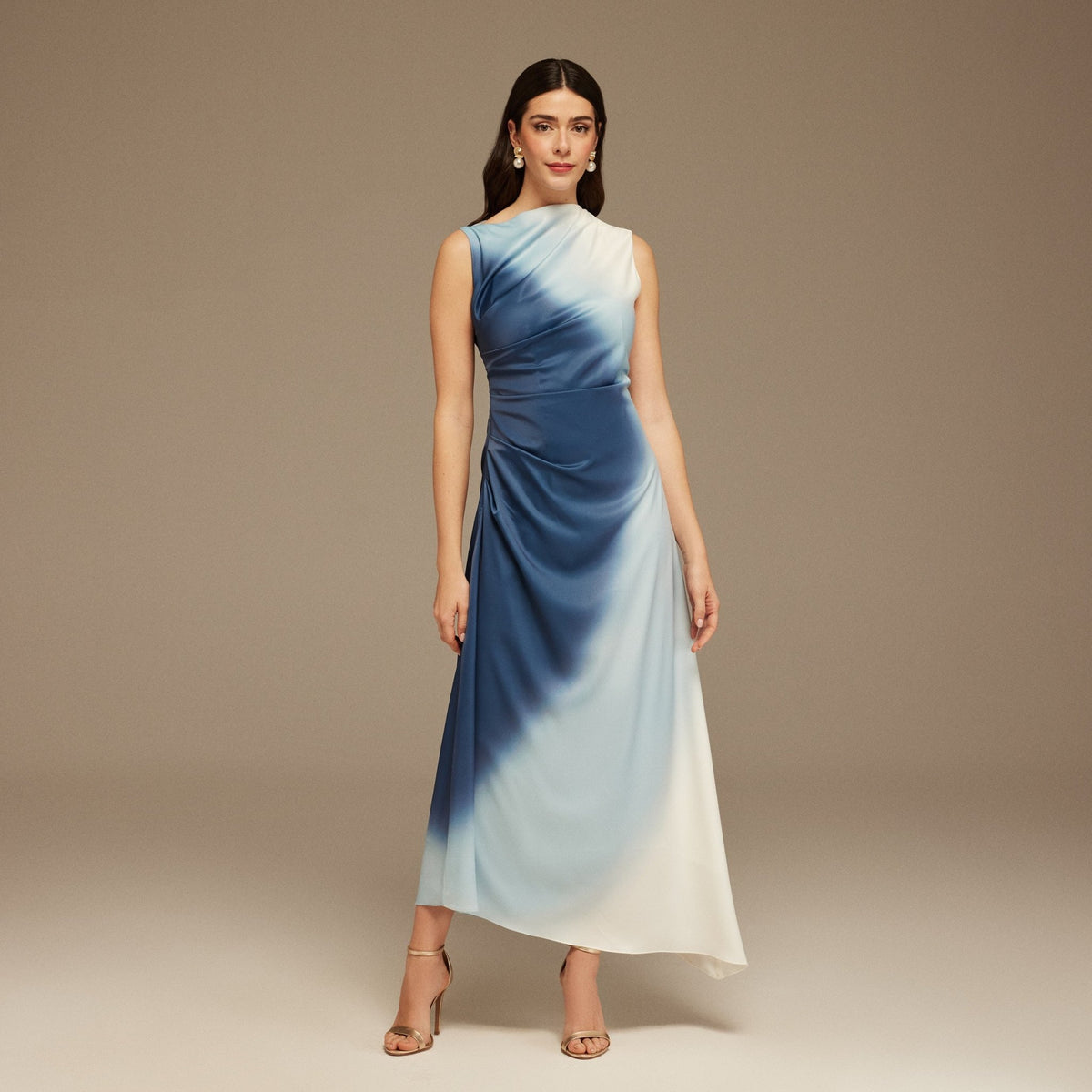 knee length dresses for ladies Satin Ombre Dress for Women main image 1
