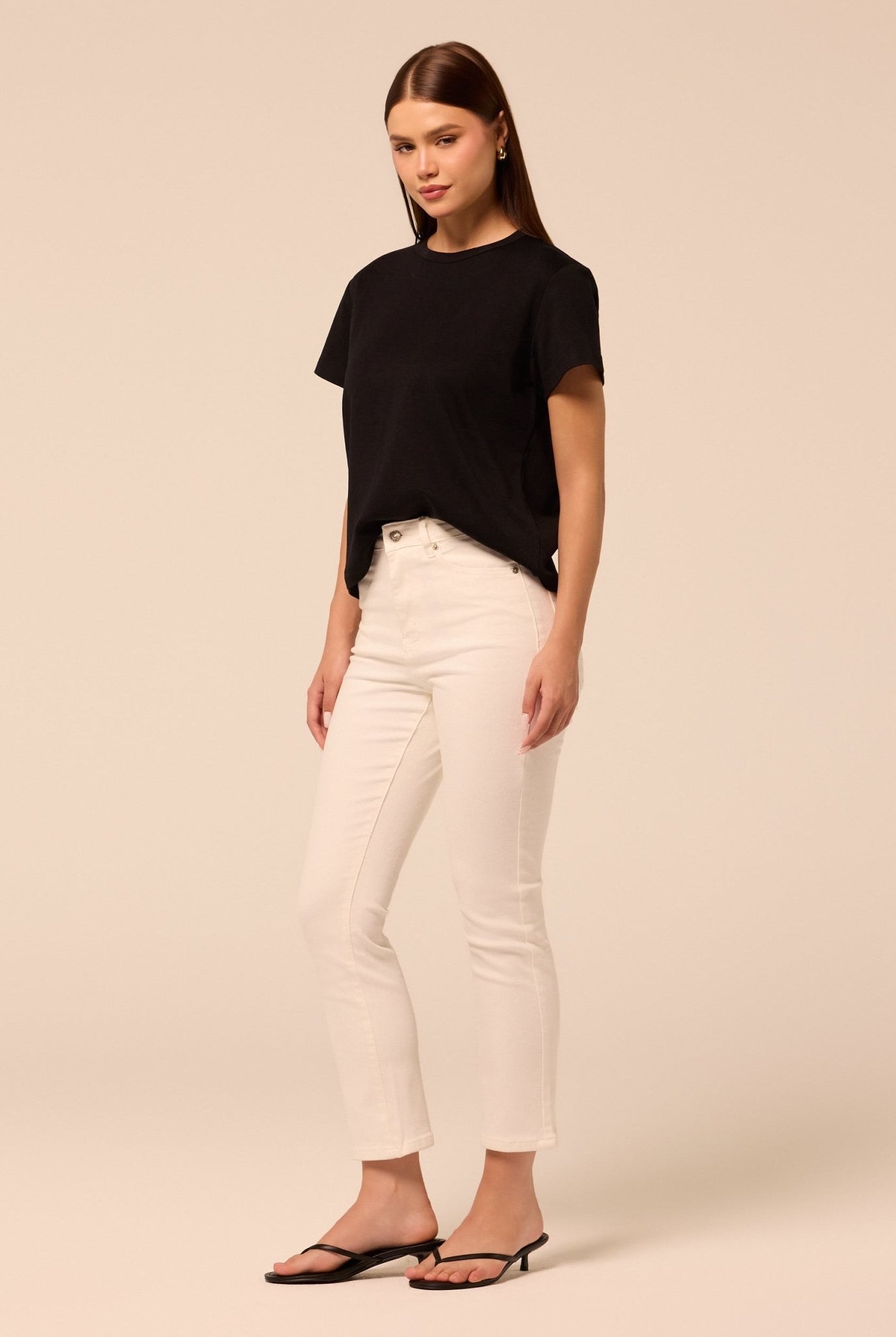 White Straight Leg Jeans - shopaleena
