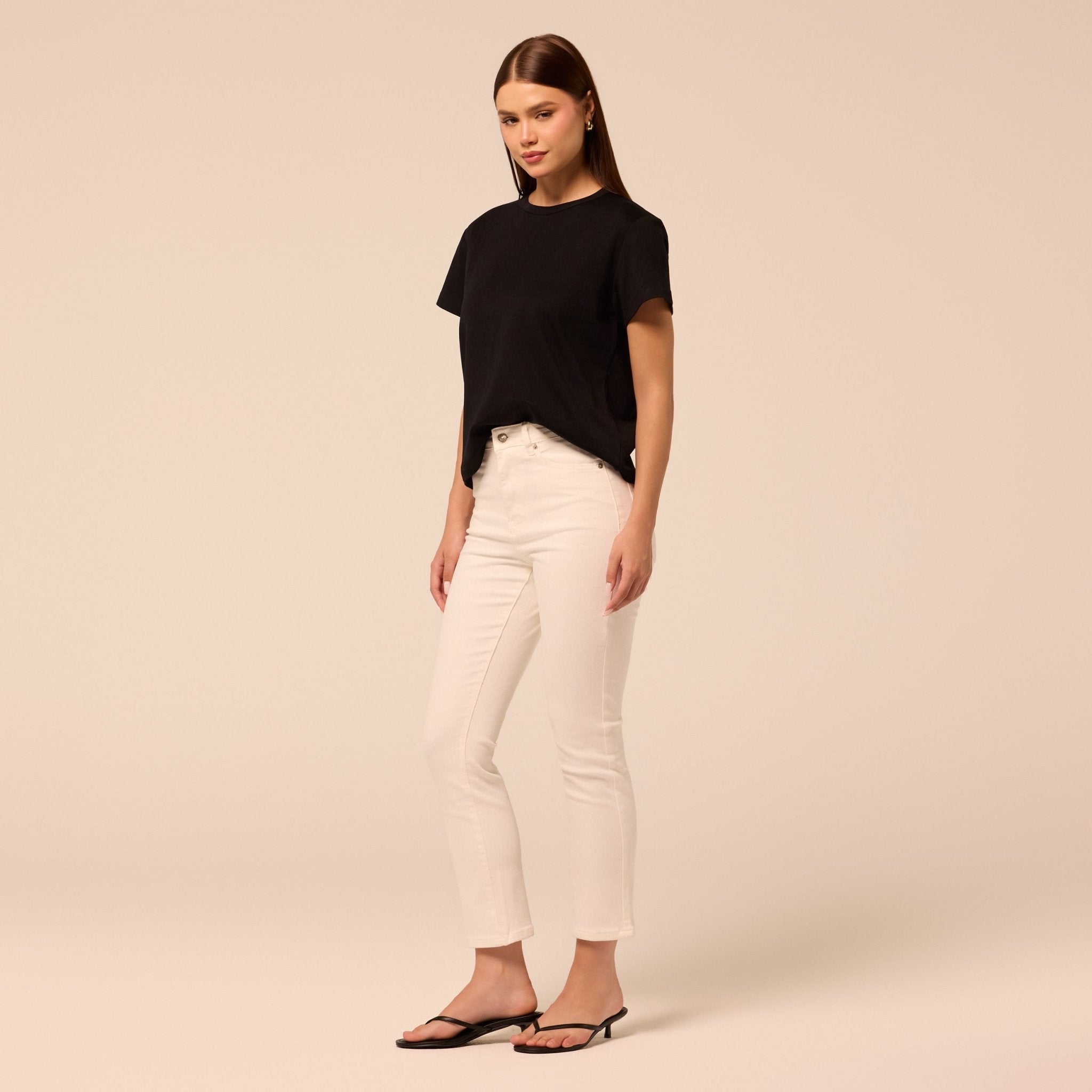 White Straight Leg Jeans - shopaleena