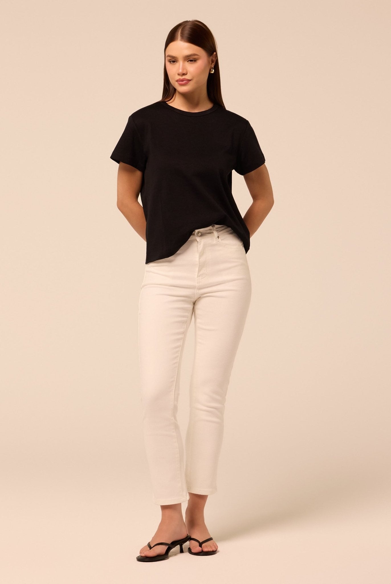 White Straight Leg Jeans - shopaleena