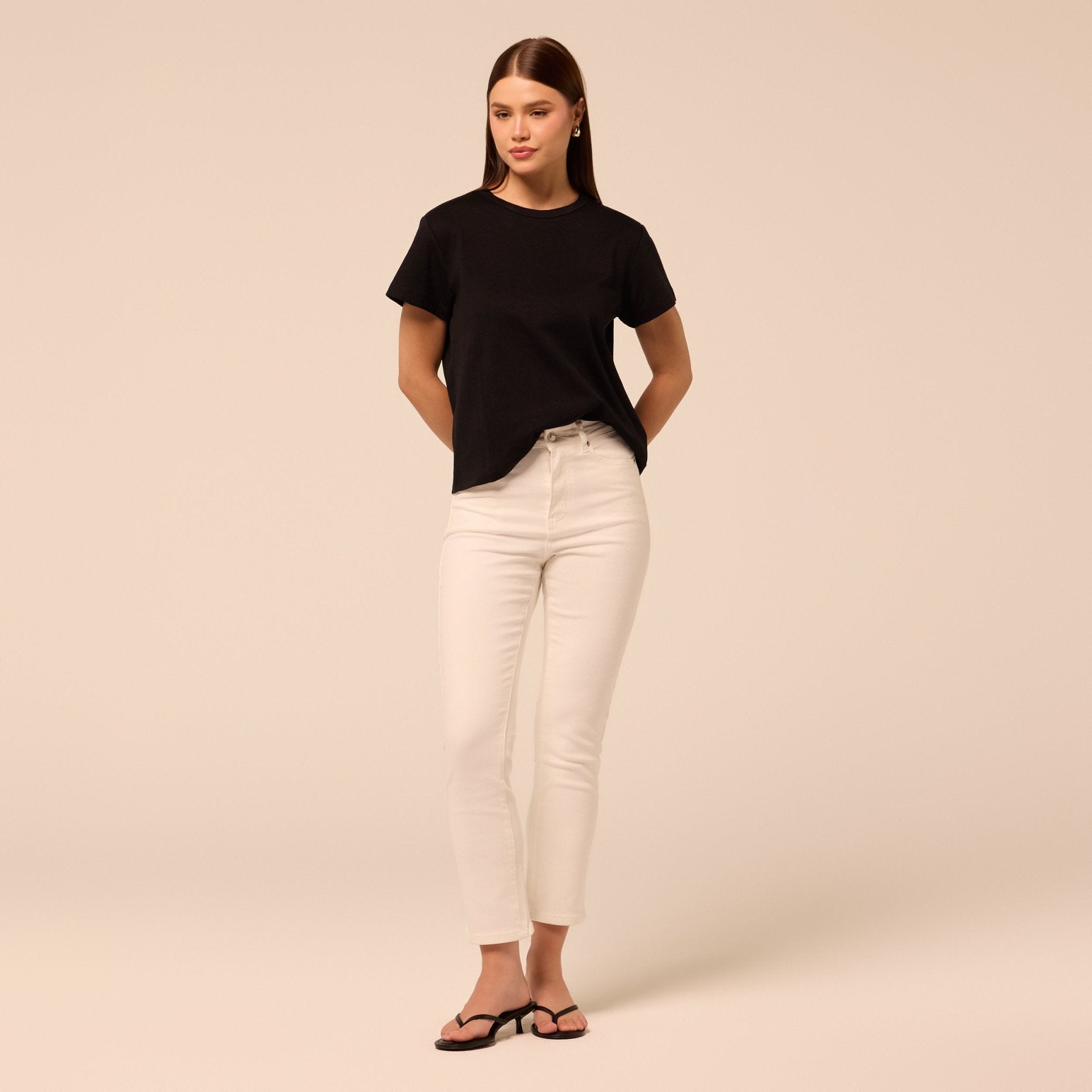 White Straight Leg Jeans - shopaleena